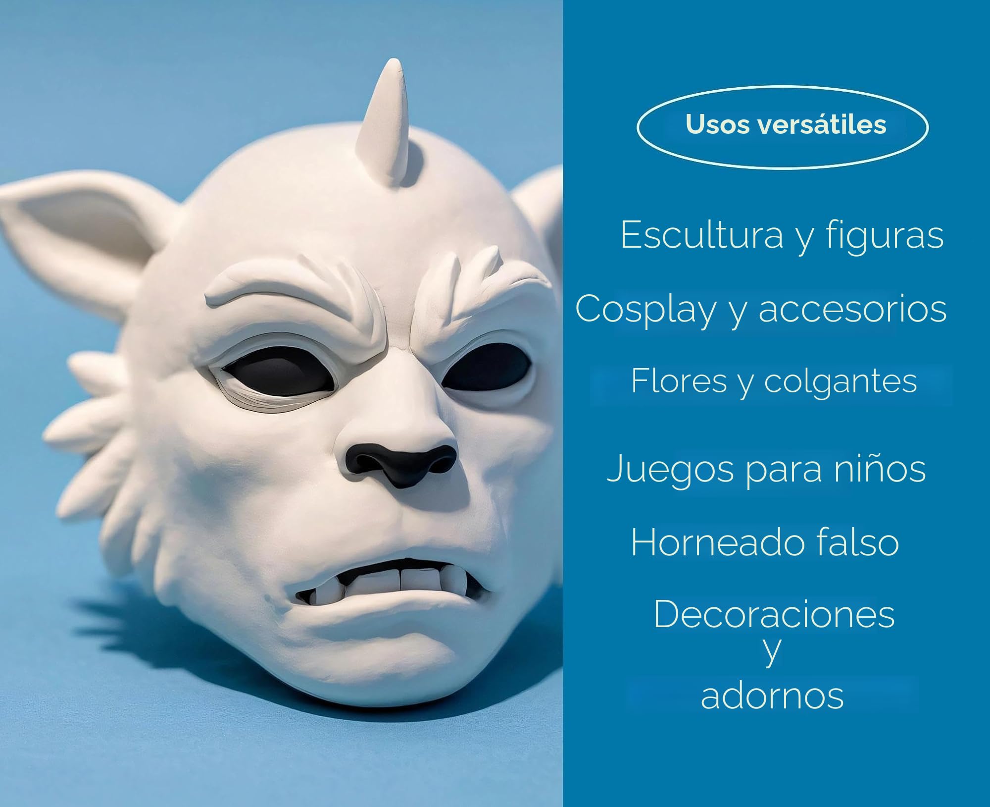 BOHS Arcilla de Espuma Blanca para Modelar - Secado al Aire, Suave, 1.36KG - Arte, Manualidades, Repostería Falsa, Cosplay y Donfección de Disfraces