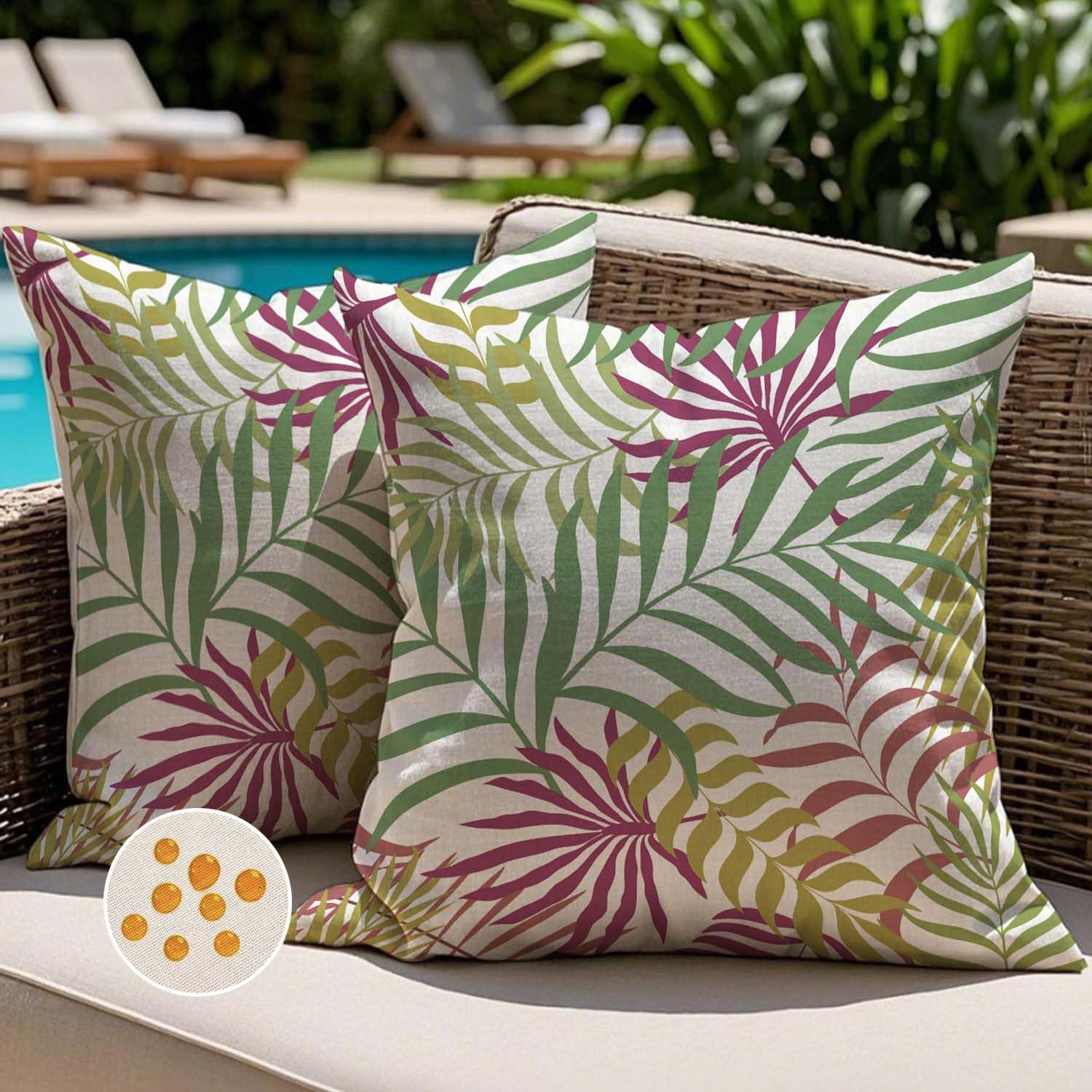 OFloral Federa Cuscino 45x45 Cm Con Motivo Tropicale Coralli - Stampa Su Entrambi I Lati - Cotone Morbido Per Divano E Camera