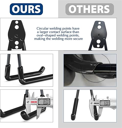 Miniatura 3 de 3-H Paquete de 14 ganchos de pared de garaje, ganchos de garaje resistentes con puntos de soldadura adicionales, organizador de almacenamiento de