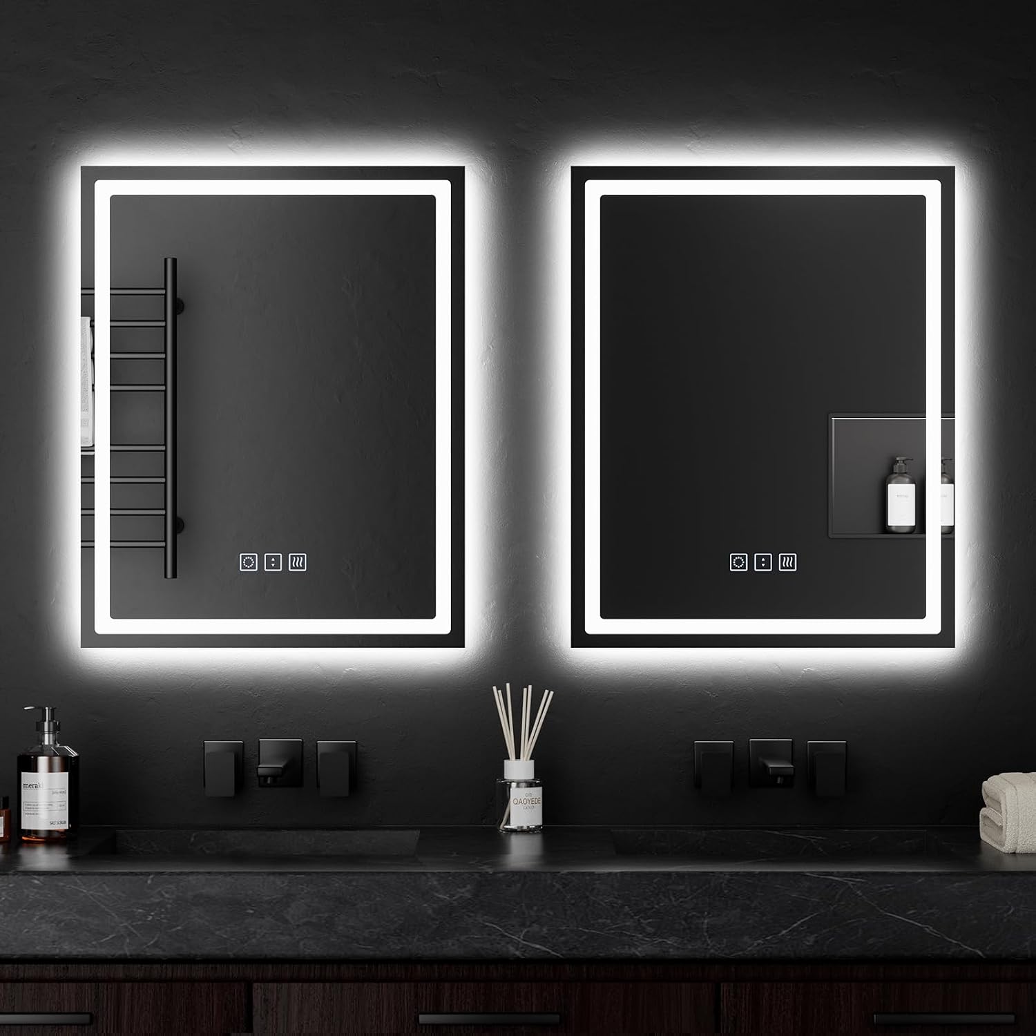 QAOYEDE 20x16 LED Bathroom Mirror 2Pack, Bathroom Vanity Mirror with Lights