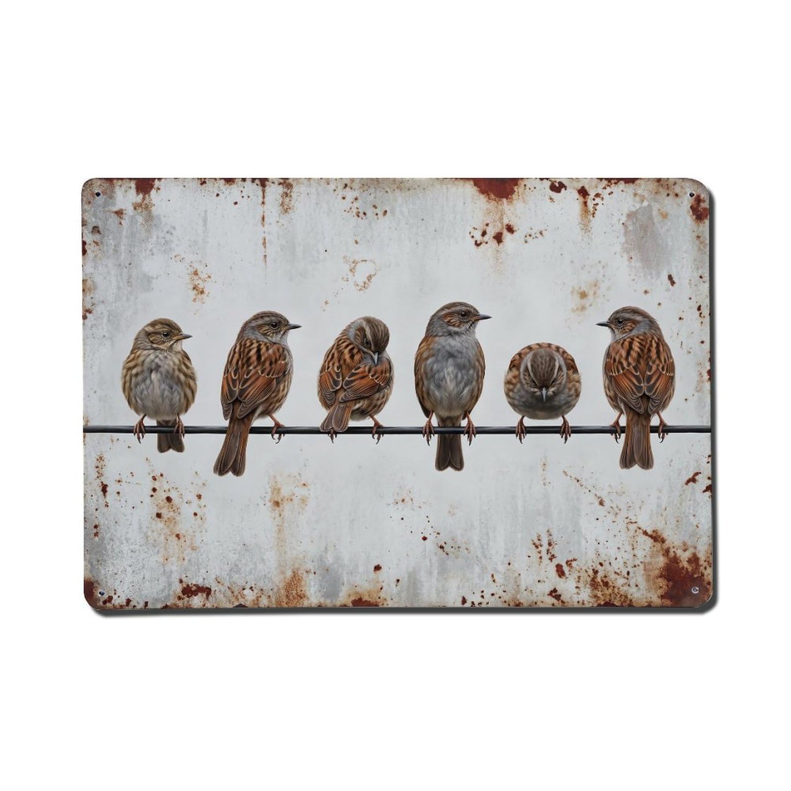 Vintage Retro Birds Dunnock Metal Tin Sign