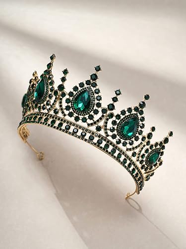 Miniatura 6 de SWEETV Tiara barroca de reina para mujer, tiara de boda de cristal para novia, fiesta de cumpleaños, accesorio para el cabello, Metal rhinestone