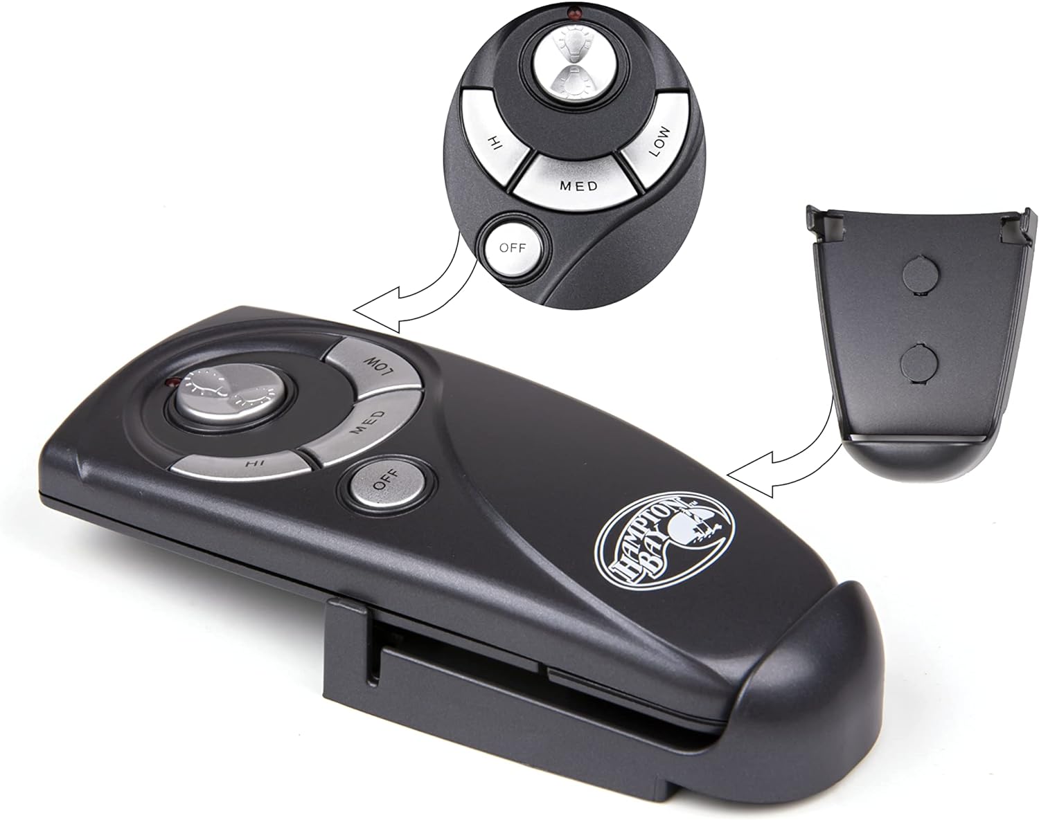 Replacement Remote Compatible for UC7083T Hampton Bay Ceiling Fan Wireless Remote Control (Black)