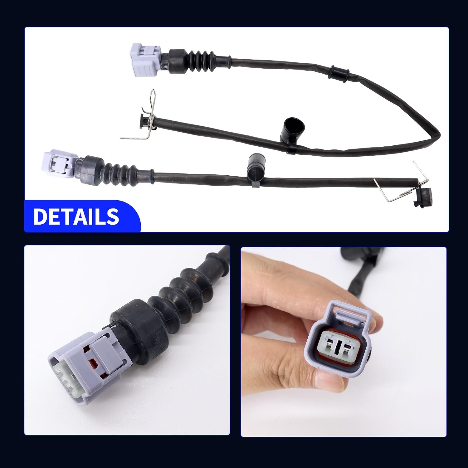 HiSport Front and Rear Disc Brake Pad Wear Sensor - Compatible with Lexus 2001-2006 LS430 4.3L V8 Replace 47770-50050 47770-50060