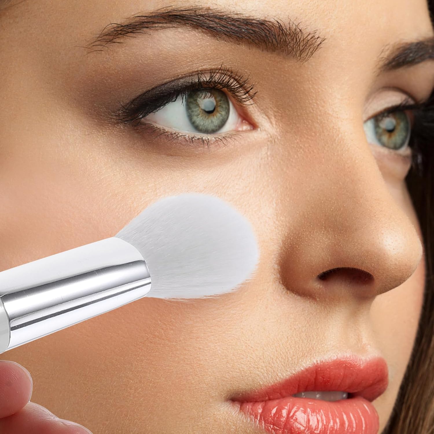 VALICLUD Dual-ended Nose Contour Brush for Women, 2pcs Soft Bristle Blush and Highlight Makeup Brushes, U-shaped Nose Shadow Tool for Precise Contouring and Portable Use