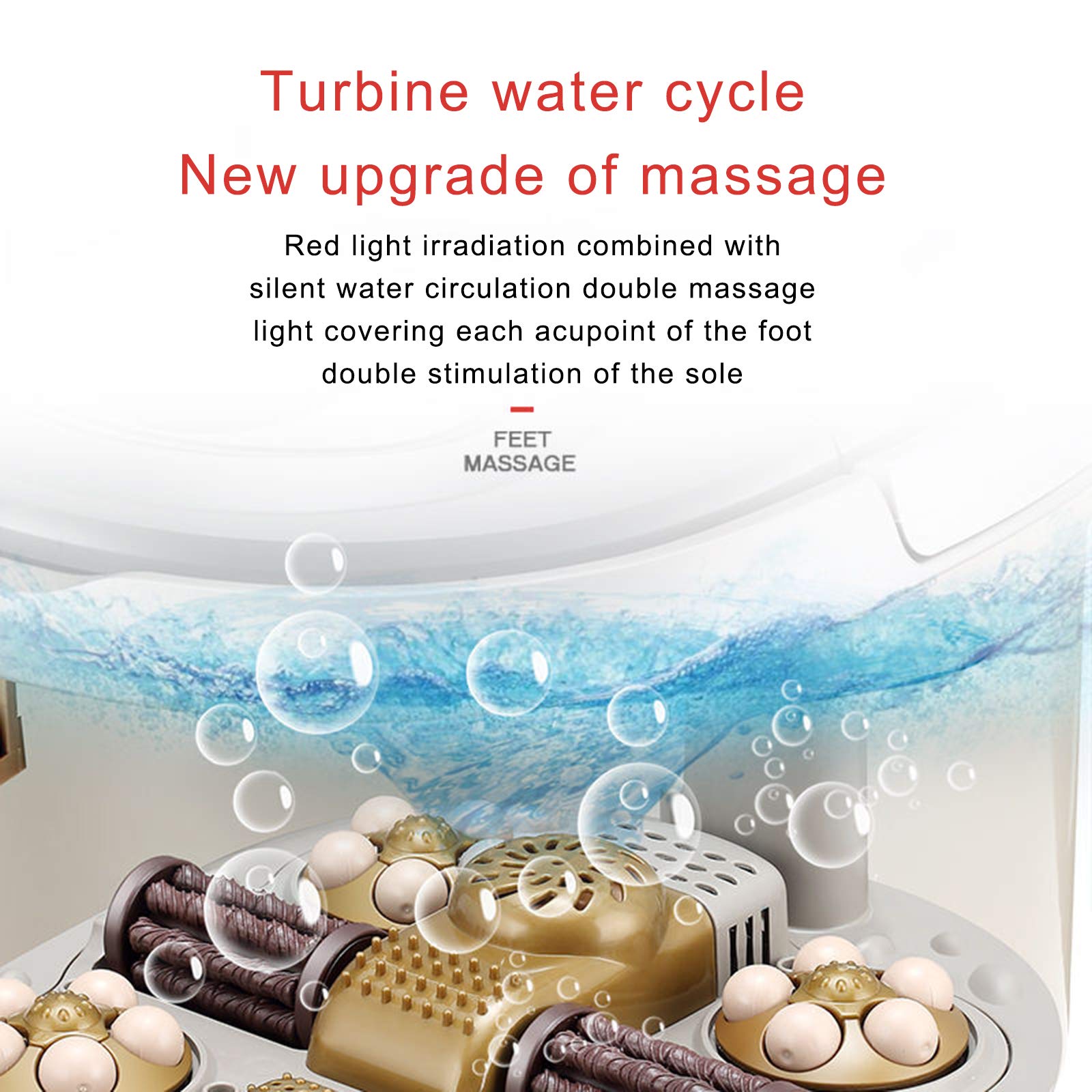 Masażer do stóp, głęboka kąpiel stóp, wanna z hydromasażem, bańki do kąpieli w spa do masażu kukurydzy, pedicure Stone, komputer