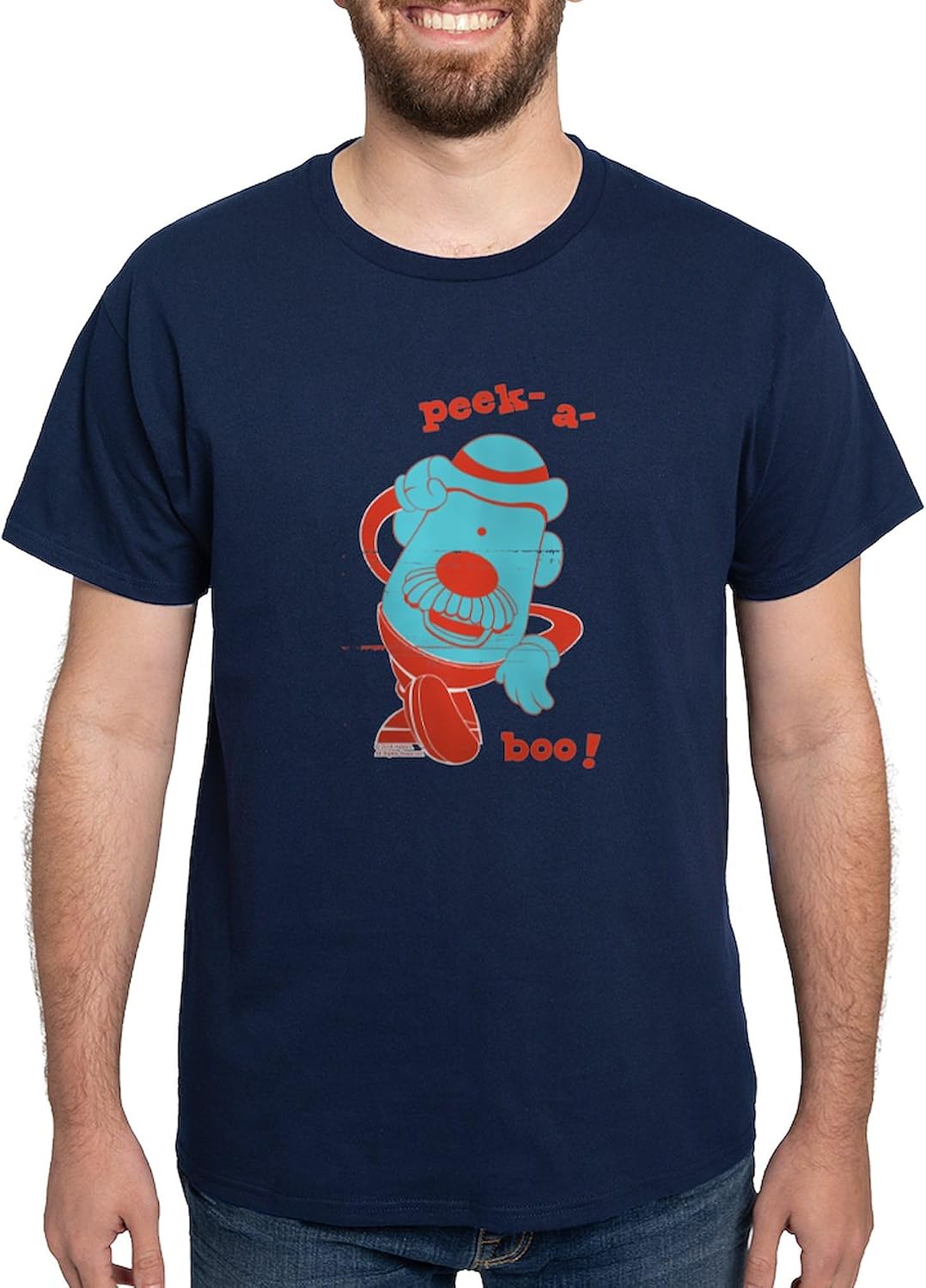 CafePress Mr. Potato Head Peek A Boo Dark T Shirt Men's 100% Cotton, Classic Graphic Dark T-Shirt
