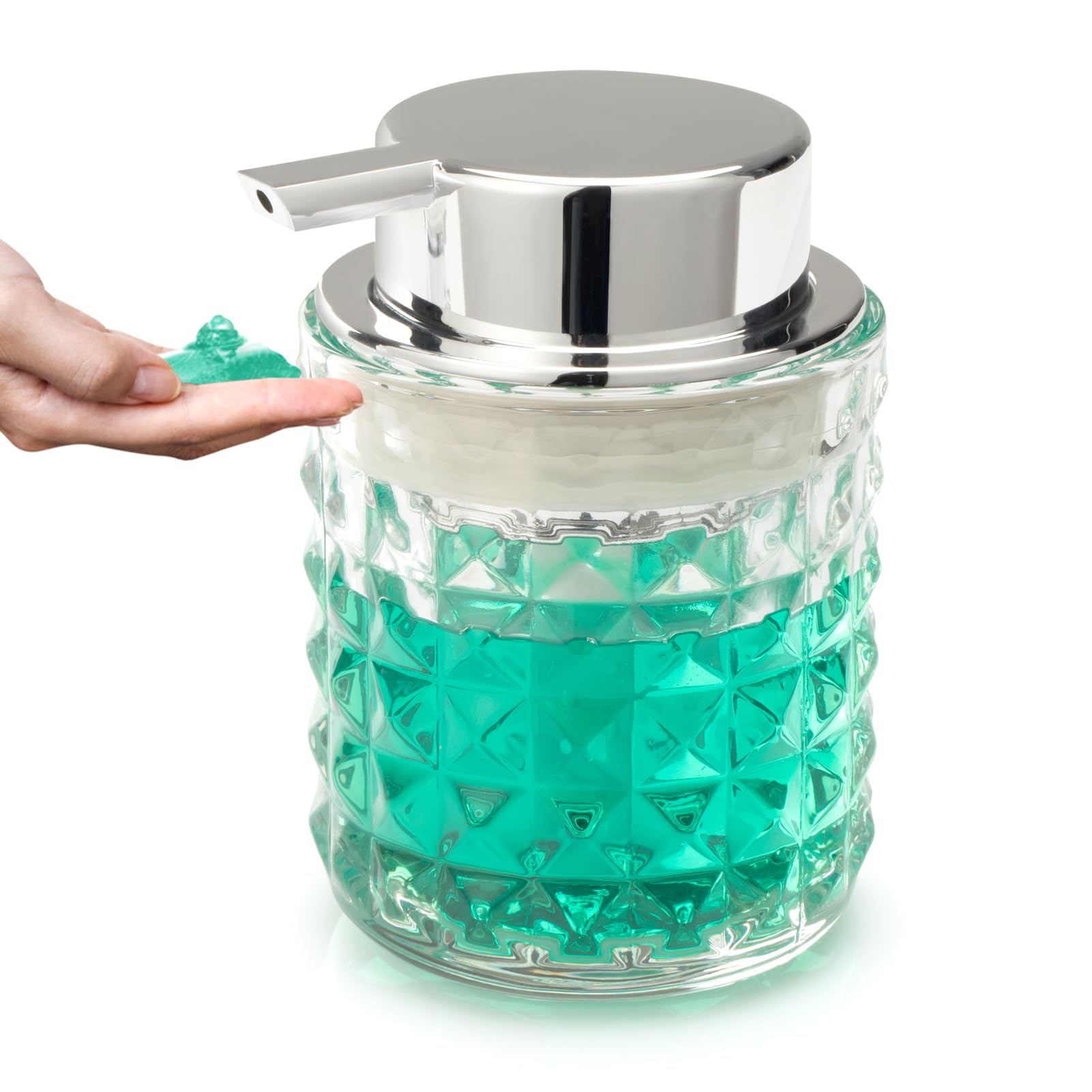 Photo 1 of Soap Dispenser with Liquid Pump Hand Lotion Dispenser Glass Antislip Shampoo Bathroom Kitchen 9oz (Can't Foam)
