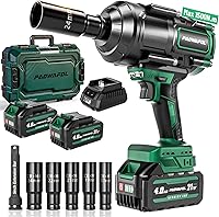 PAOWAFOL 1500N.m Brushless Impact Wrench 1/2" Cordless - 1106ft-lbs High Torque Gun, 21V 2x4.0Ah Batteries, Fast Charger, 5 Sockets for Tires & Trucks
