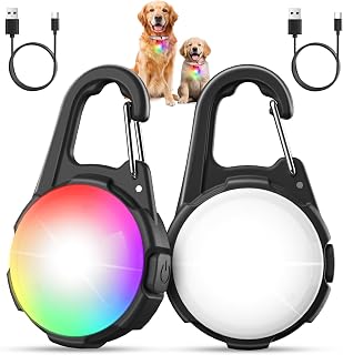 Coolice 2-Pack LED Dog Collar Lights for Night Walking - 100LM Bright, 4 Modes, Rechargeable Waterproof Clip-On for Running, Camping, Cycling