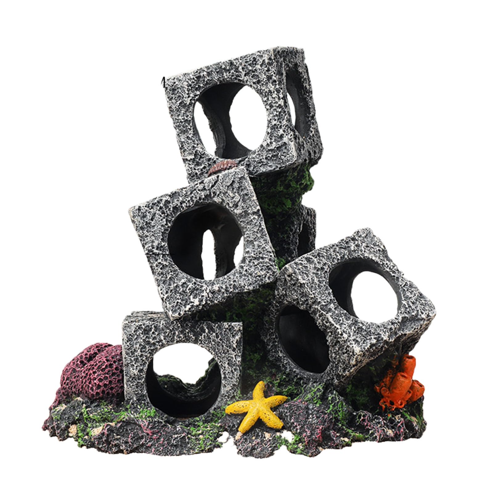 Aquarium Hideaway Rock Cave for Aquatic Pets to Breed Play and Rest Decor Stone for Betta 5