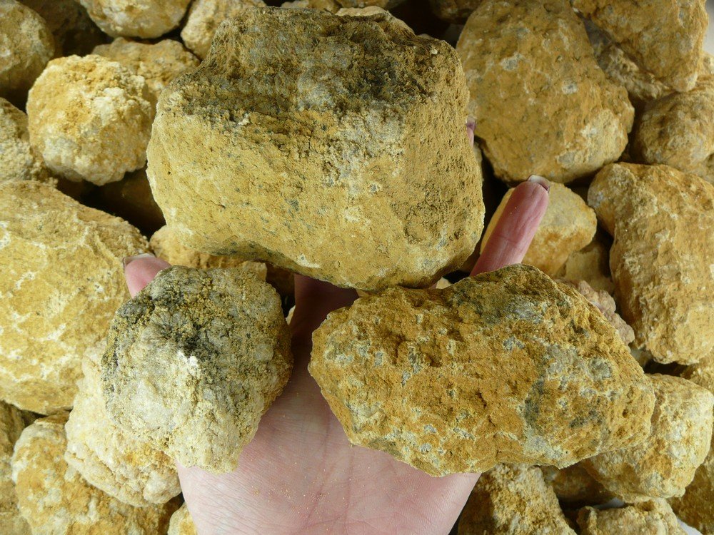 Fantasia Materials: 25 pcs Giant Unopened/Uncracked Drusy Quartz Geodes! 3 inch to 5 inch Sizes! Break Your Own Geode!