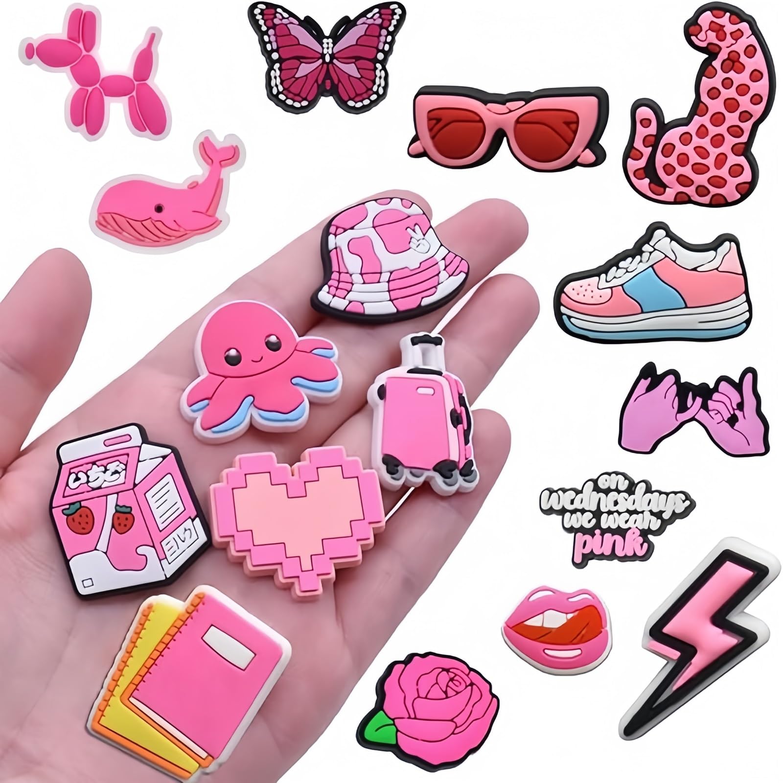 37 sztuk pvc zawieszki do butów dla dzieci, kreskówkowe przypinki do butów, urocze anime zawieszki do klap, DIY słodkie pvc zawieszki do butów na klapki i trampki