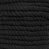 Vista 1 de Cuerda de algodón trenzado súper suave de 3 hebras (negro, 1 pulgada x 10 pies)