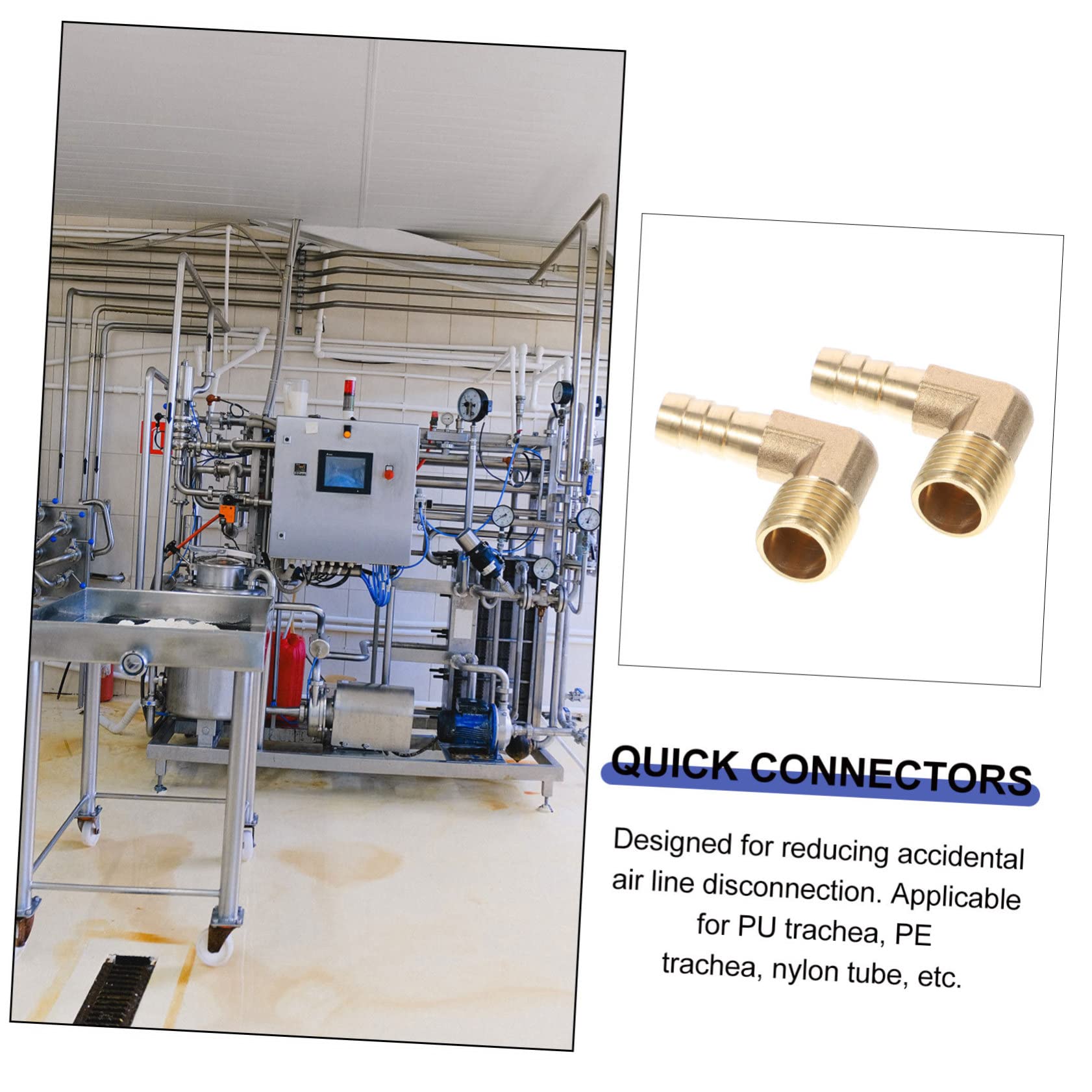 DOITOOL 16piezas Conector De Manguera De Codo De Cobre Aire Accesorios Pneumáticos De Instalación Sencilla y Resistente Alta Presión Compatible y Tubos