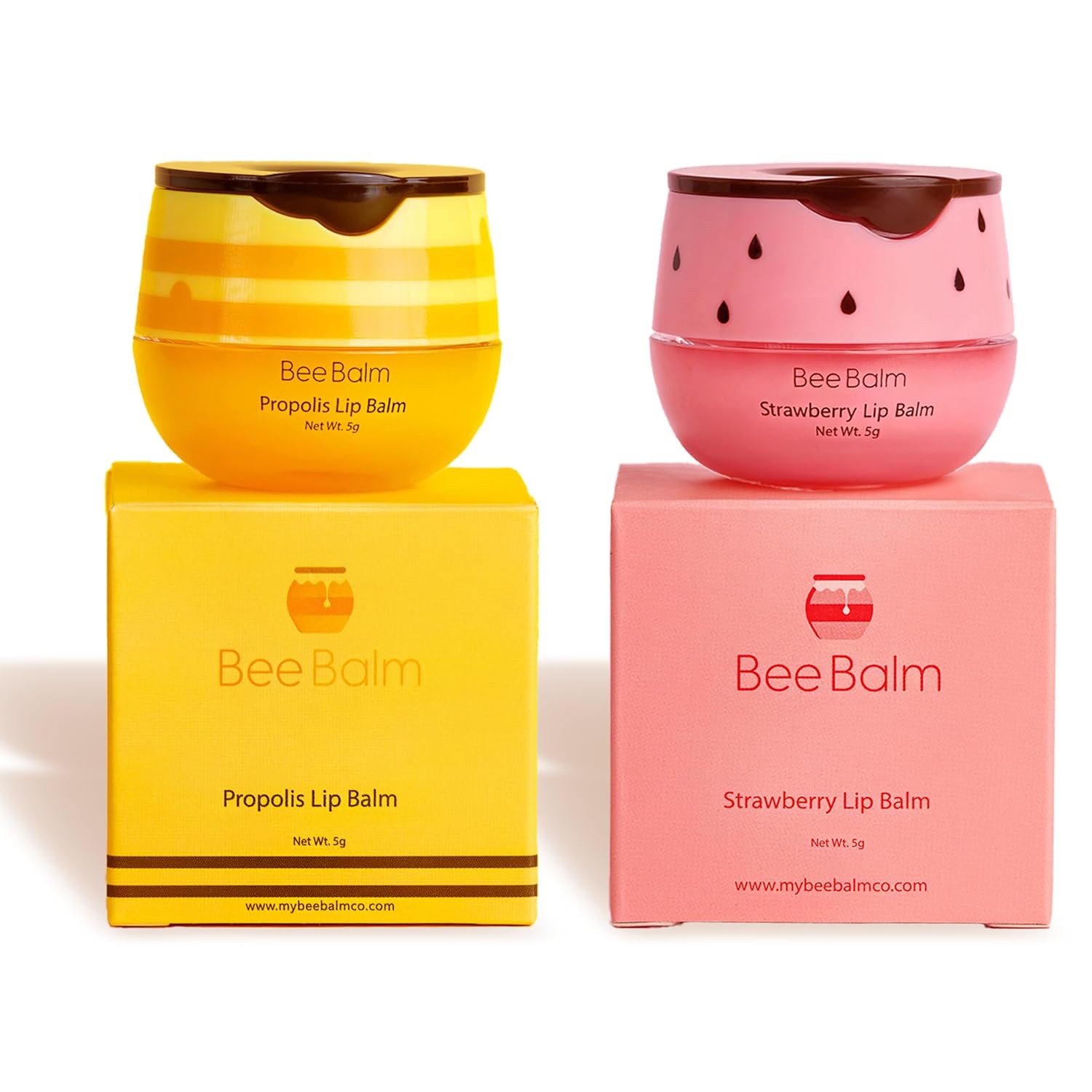 Original My Bee Balm Lip Balm - 2 pack Hydrating Balm Honey Pot for Dry, Chapped & Cracked Lips - Enriched with Propolis, Honey & Vitamin E - Soften, Smooth & Reduce Lip Lines