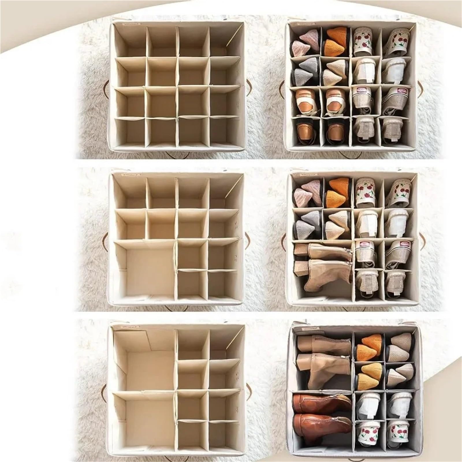 Organizzatore Di Scarpe Sotto Il Letto Scatola portascarpe pieghevole, 16 doppie, supporto inferiore, contenitore portaoggetti, scatola trasparente con maniglia, scaffale salvaspazio Per Risparmiare S