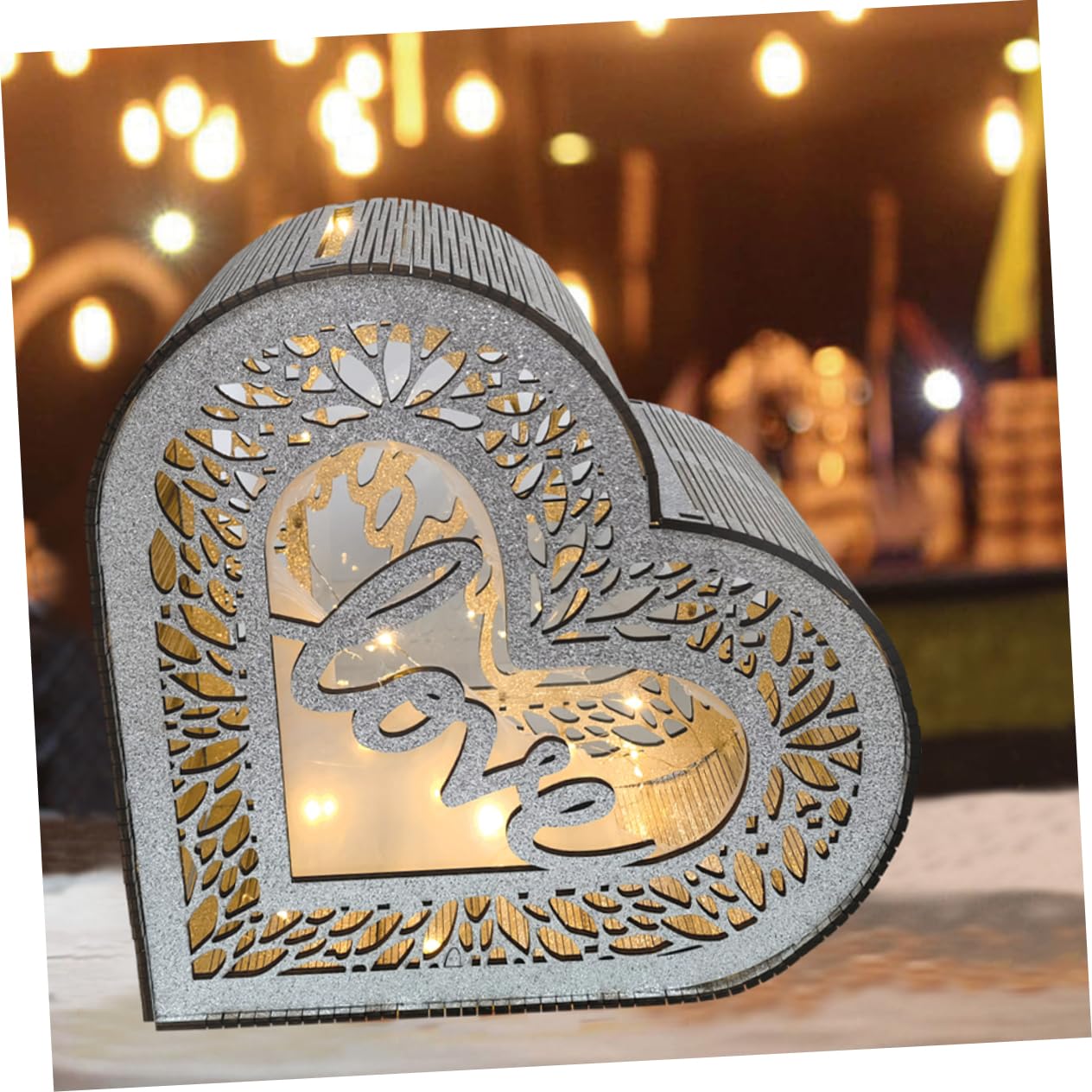 Scatola Decorativa A Forma Di Cuore in Legno Contenitore Per Biglietti Di Nozze E Anniversario Elegante E Personalizzabile