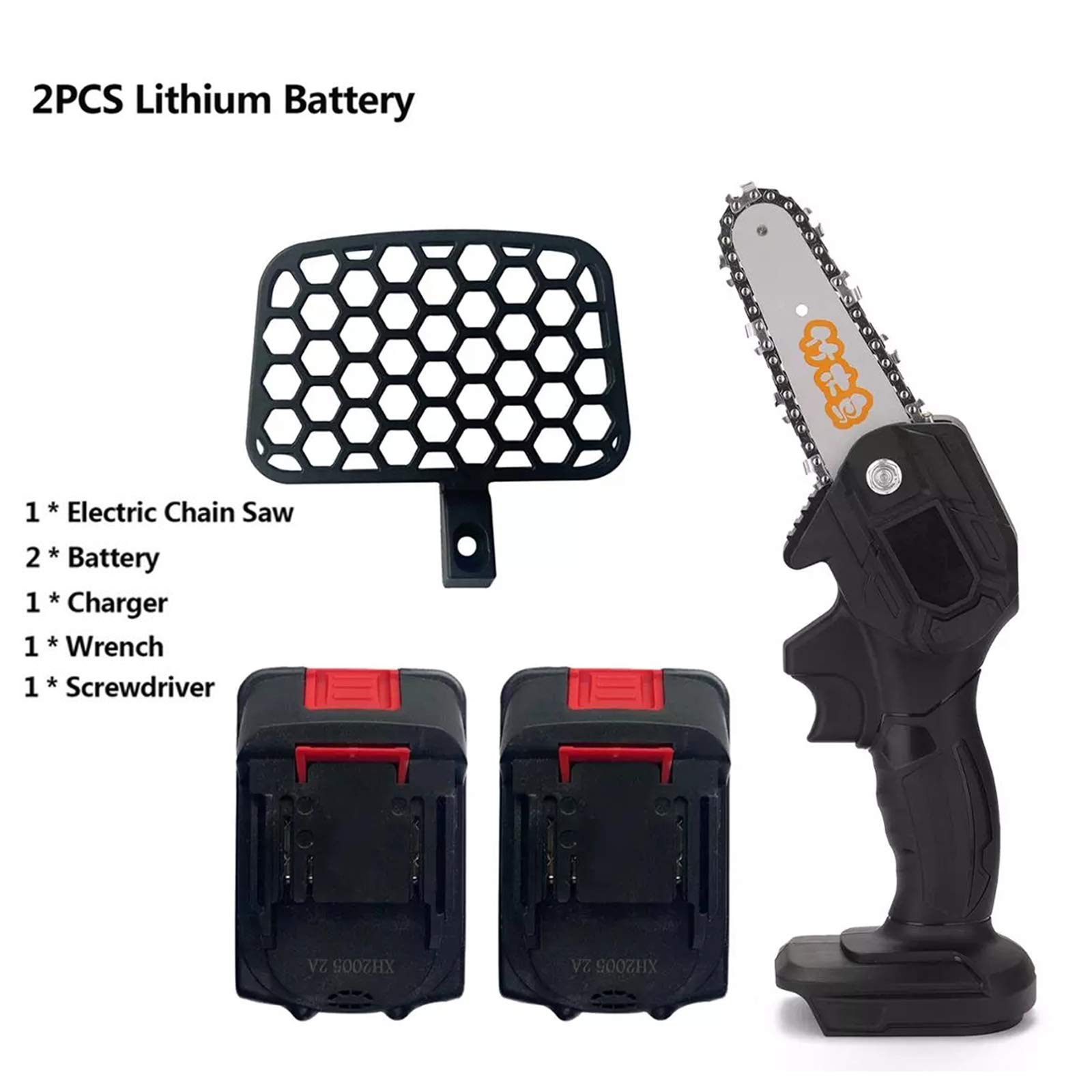 Elettrosega A Batteria, Batteria al Litio Portatile di Potatura Elettrica Seghe Ricaricabile Piccolo Elettrico Seghe S Lavorazione del Legno Mini Elettrica Seghe Giardino di Registrazione,Battery X2