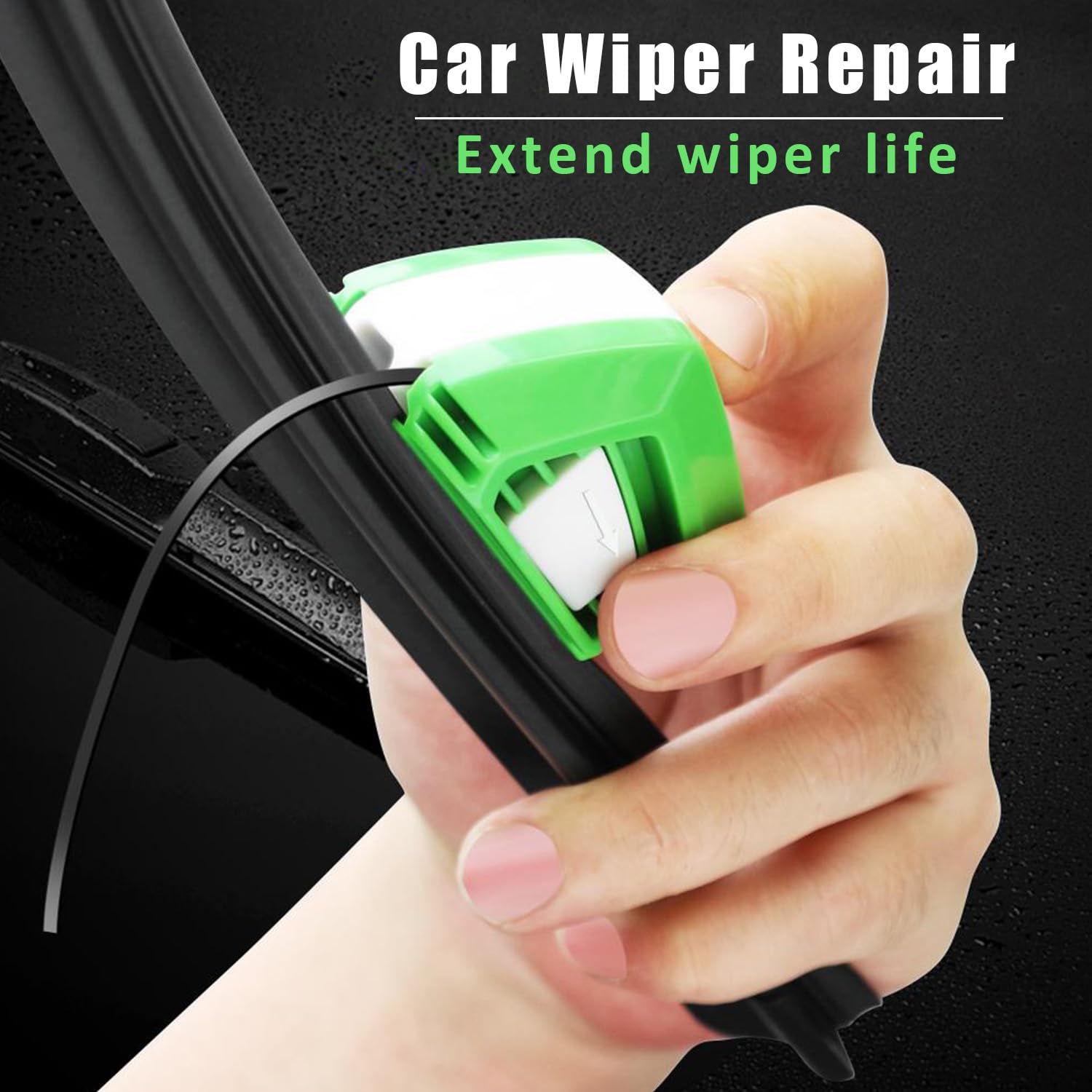 3 Strumenti Riparazione Tergicristalli - Con Spugna, Per Pulizia E Manutenzione Spazzole Auto, Verde