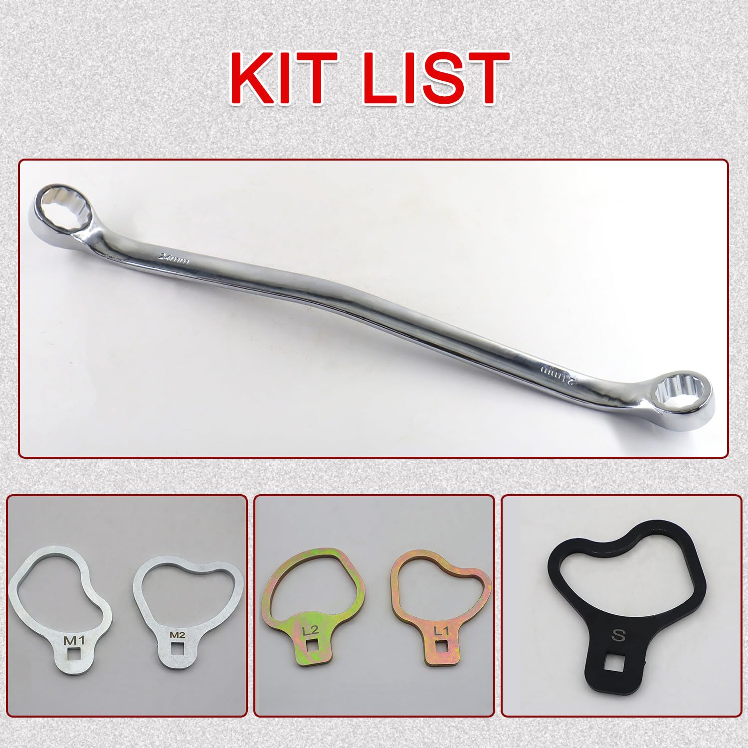 Kit de 6 ruedas compatibles con Chevrolet GMC, 41620 herramientas de sujeción de ajuste de leva con llave de 21 mm/24 mm