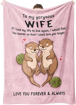 Birthday Gifts for Wife, Gifts for Wife, Wifes Blanket 60 X 50, Pink