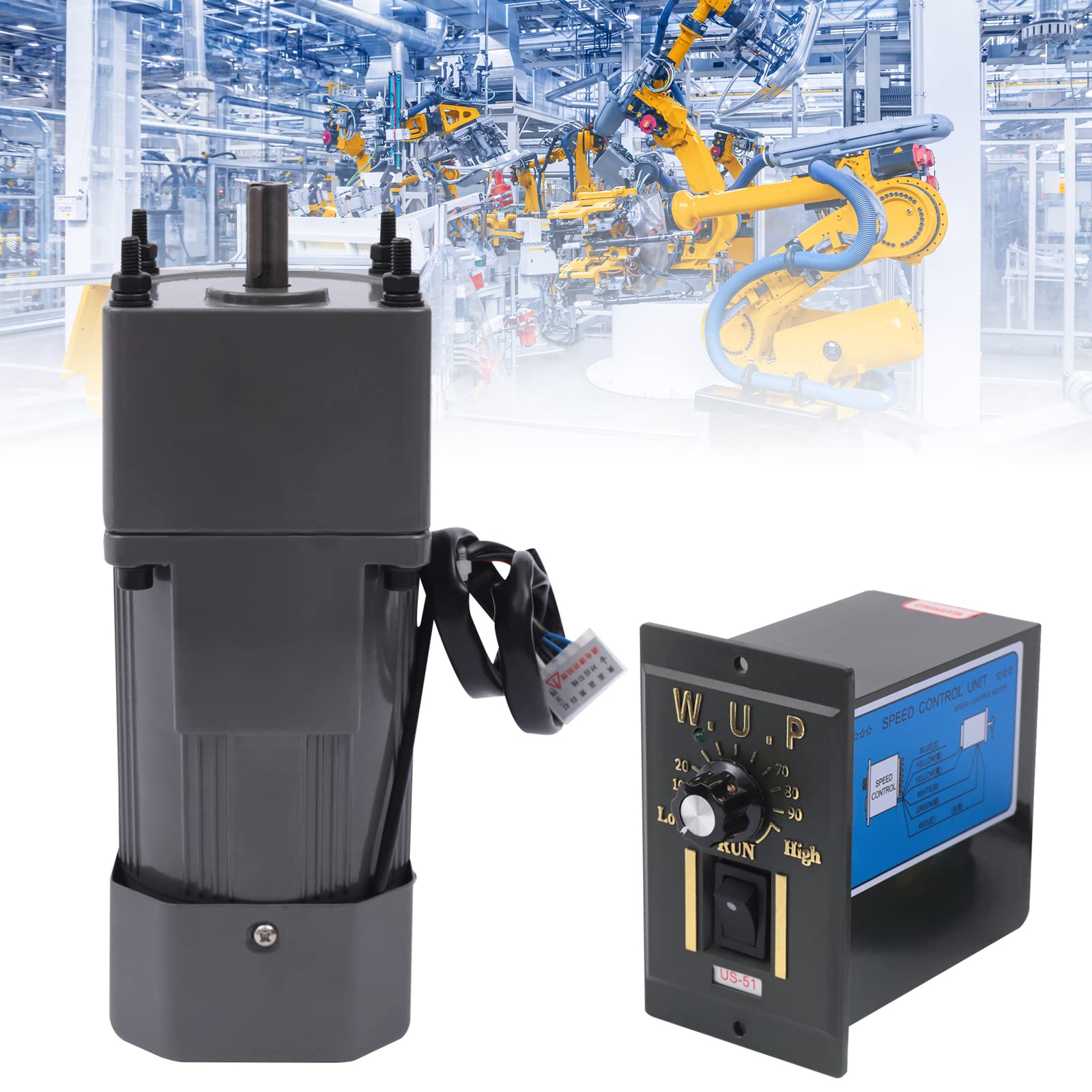 Motore elettrico a vite senza fine da 90 W, 220 V, motore elettrico a vite senza fine, riduttore riduttore, coppia elevata, rapporto velocità del motore 20 K