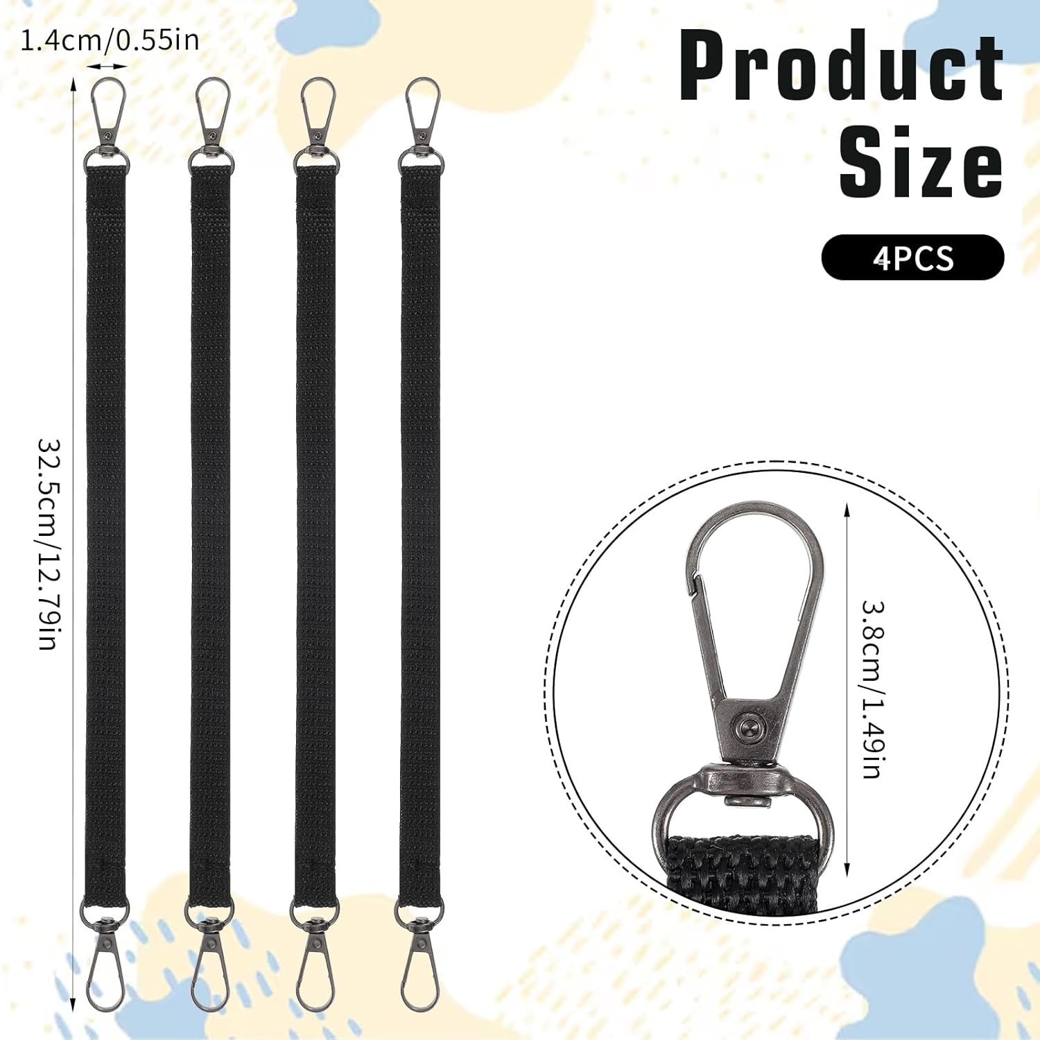 4 Pack Electrical Tape Holders, Tool Belt Accessories, Black Polyester Tape Holder with Snap Hooks for Tool Belts, Pouch Bag, Tool Box and Construction (Black)