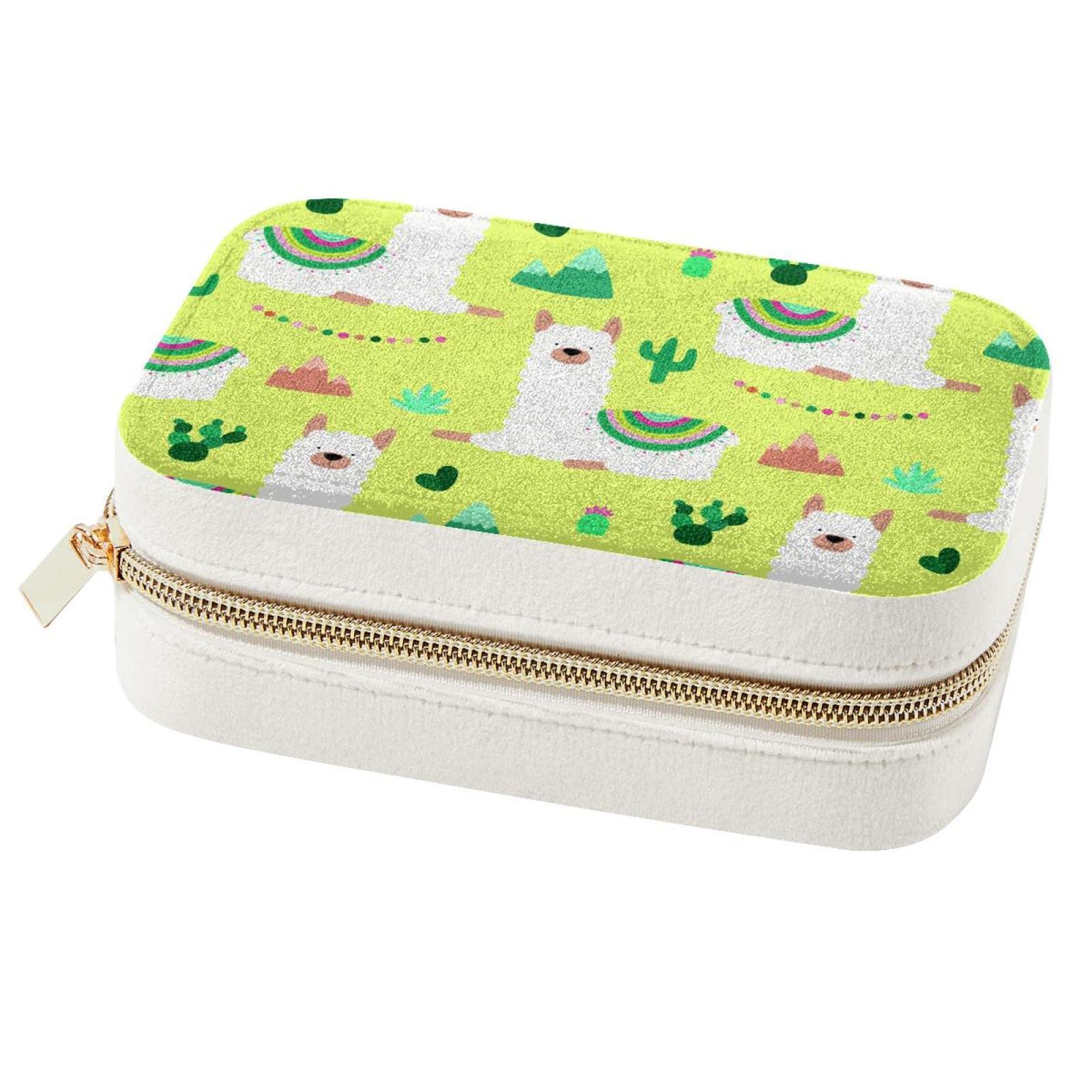 Boîte à bijoux portable Alpacas anti-rayure pour voyage de fille