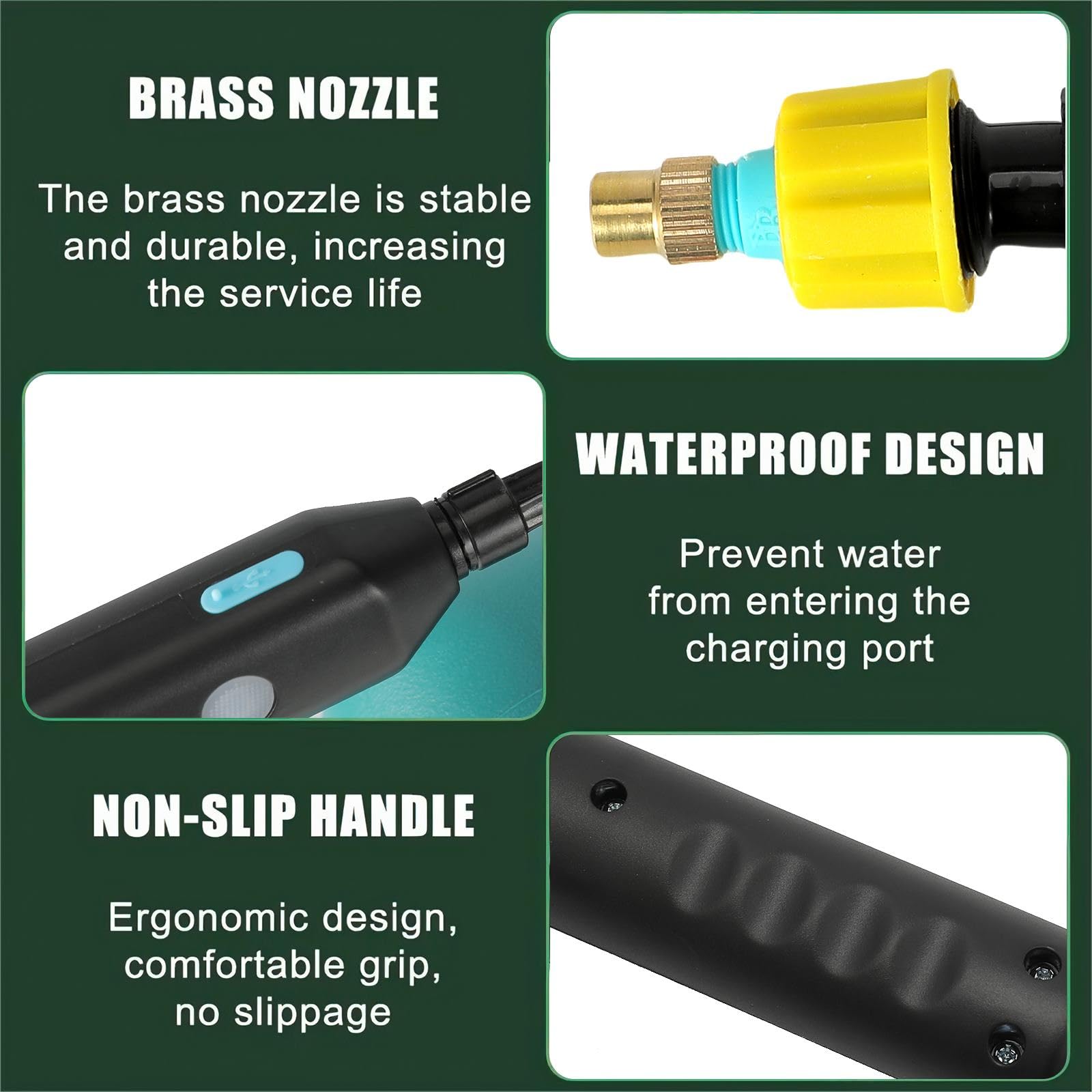 Spruzzatore Elettrico 5L Con Batteria Ricaricabile USB E Asta Telescopica Per Giardino - 2