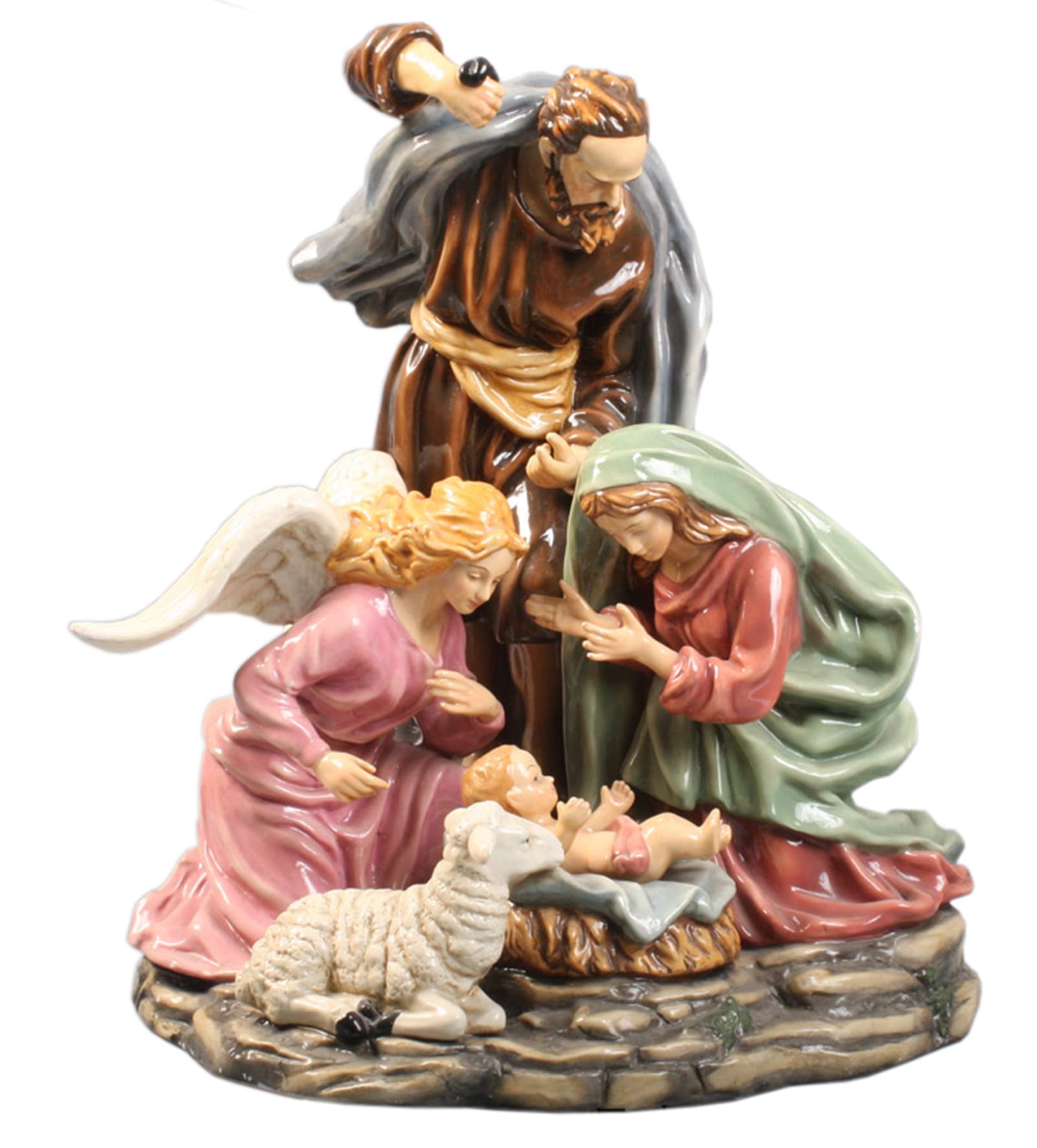 Katolicka Dekoracyjna Statua, Rzeźba Narodzin Jezusa Ceramiczna Replika Religia Modlitwa Dekoracja Pamiątka Wierzący Prezent good