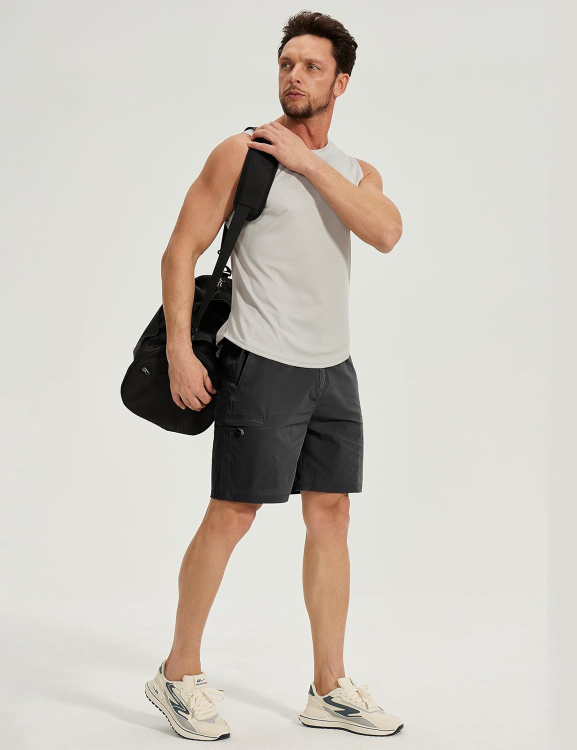 MOURCE Mens Hiking Shorts 9" - Lightweight Quick Dry Cargo Shorts for Men with 5 Pockets for Summer Golf Travel Camping