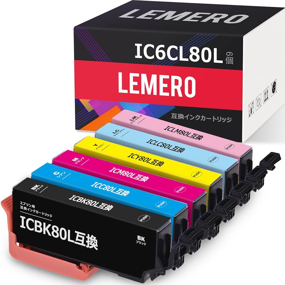 Amazon.co.jp: LEMERO エプソン対応 インク80l IC6CL80L 互換