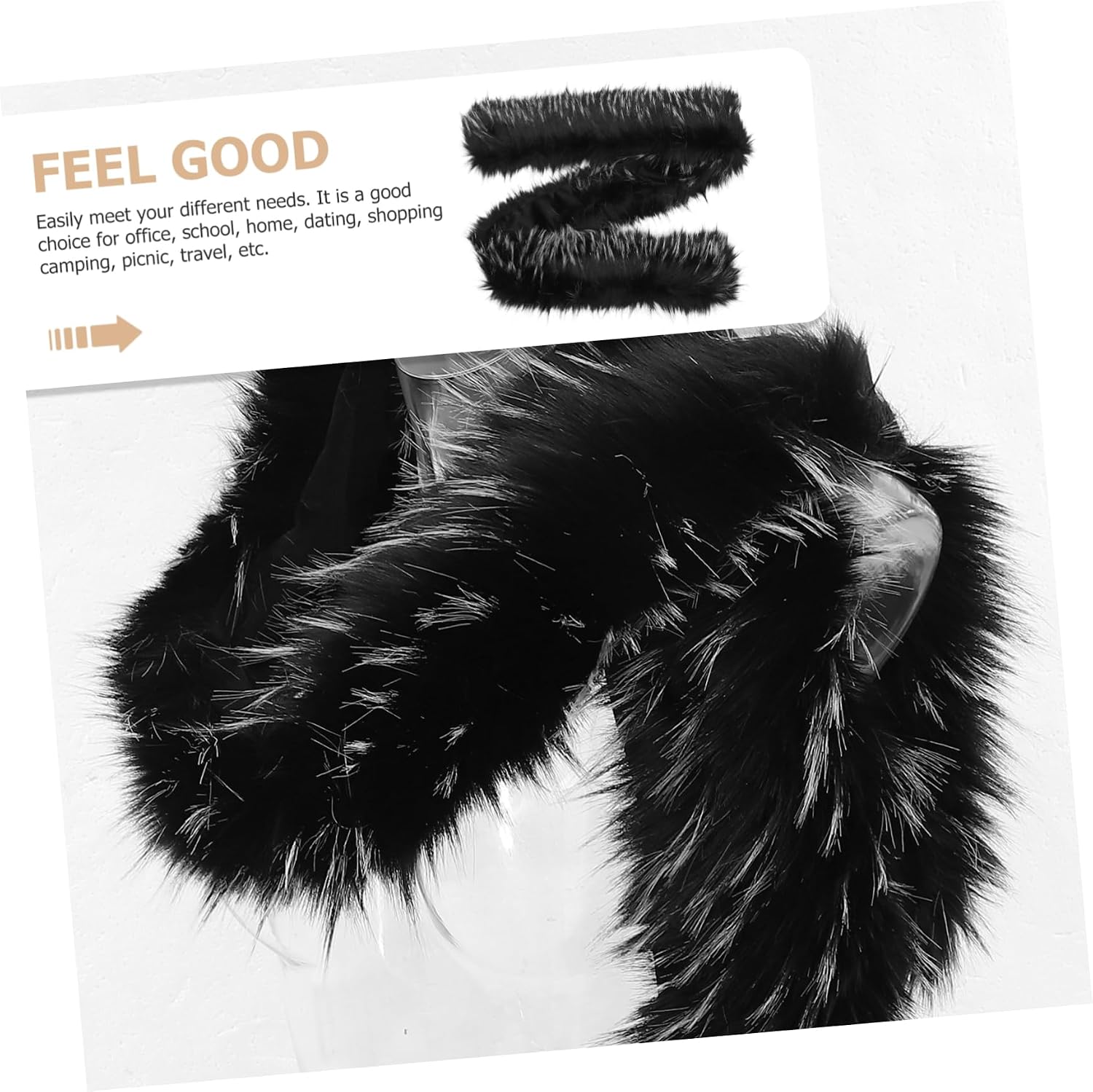 Gatuida Faux Fur Shawl Collar Scarf for Women Warm Stole Soft Faux Fur Versatile Wrap for Cold Weather Stylish and Design