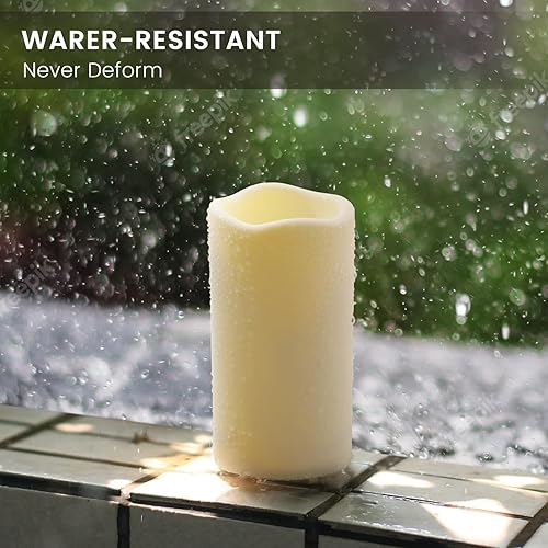 Miniatura 3 de Paquete de 12 velas impermeables sin llama con velas de control remoto, velas LED parpadeantes de plástico a pilas, tamaño grande (3 pulgadas de