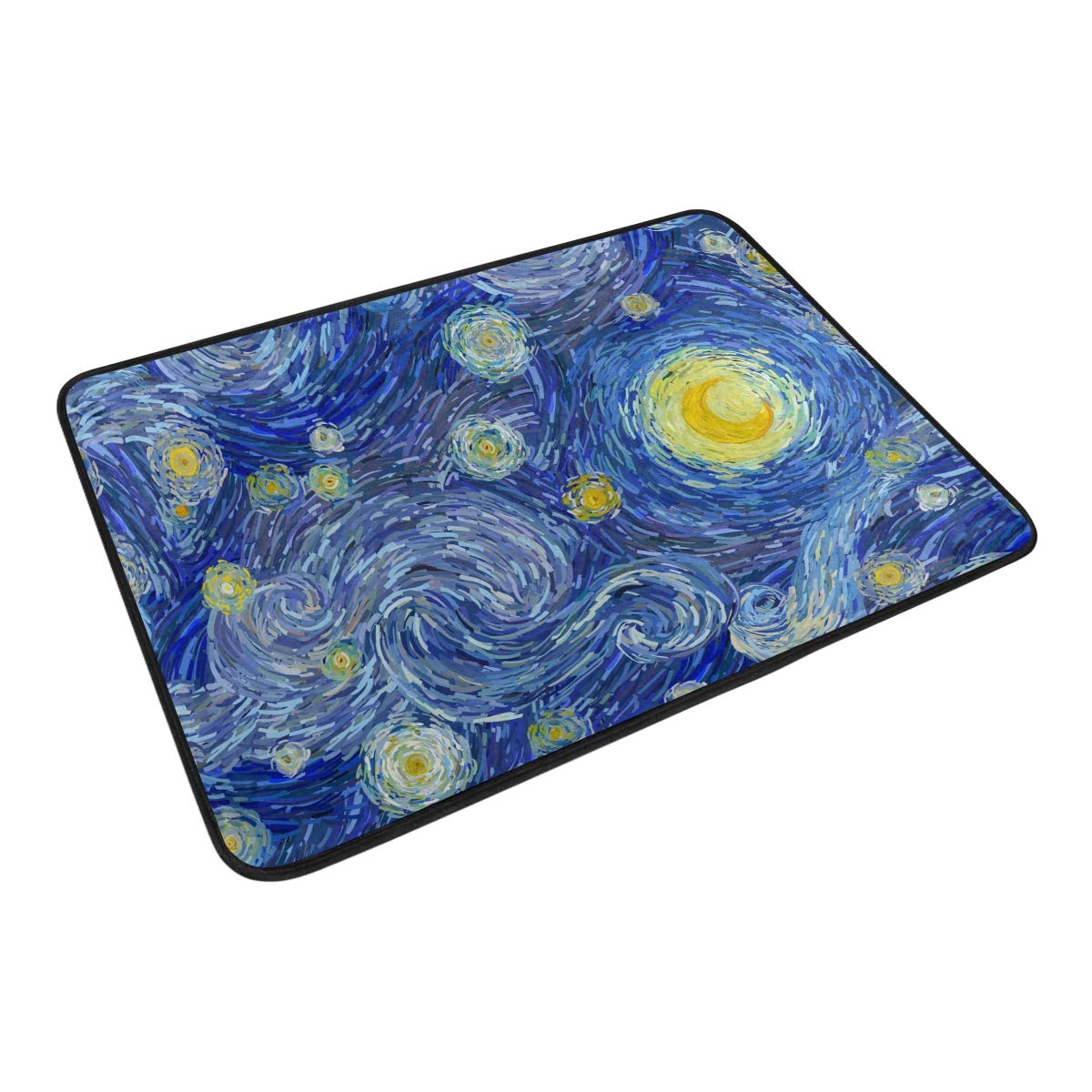 Amazon | 玄関マット 星空柄 夜空柄 星月夜柄 ほしつきよ ゴッホ 名画