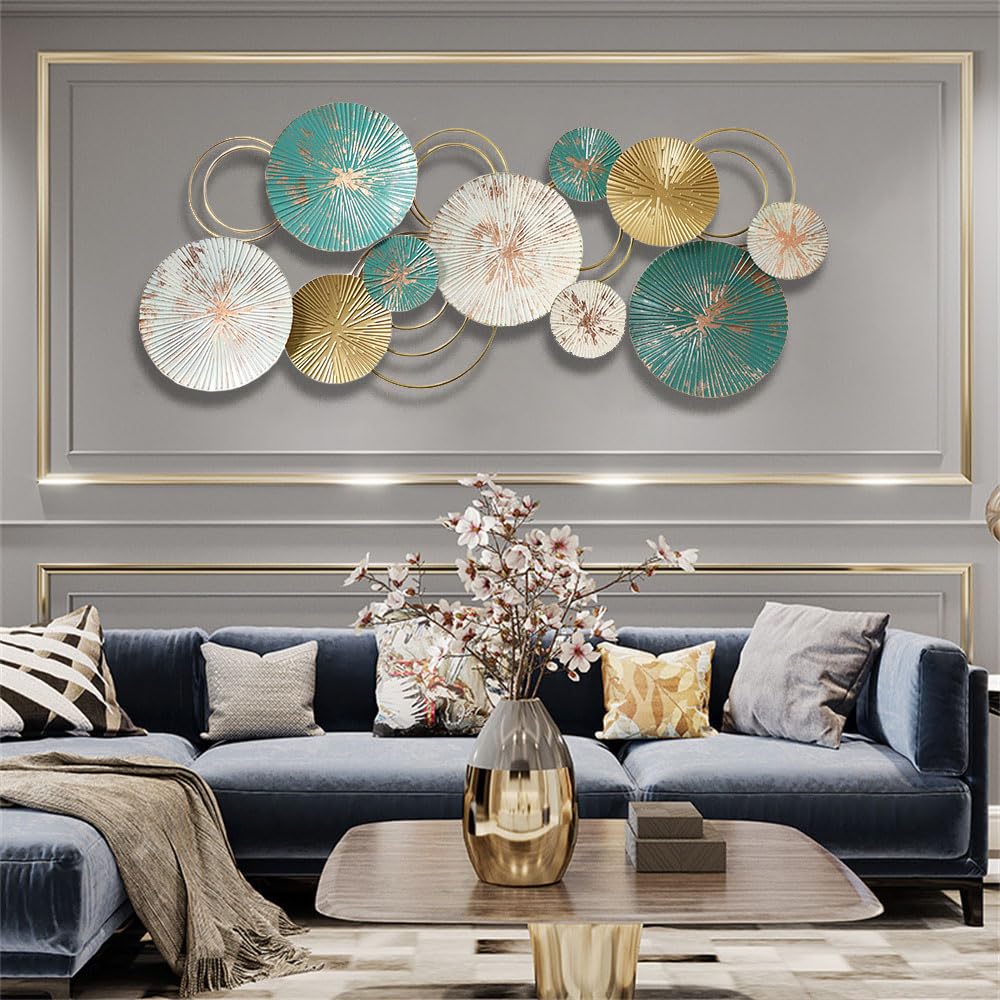 Amazon｜寝室用の大型メタルウォールアート幾何学的な円形の壁