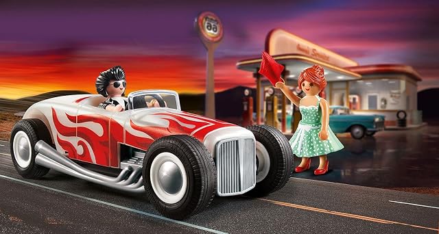 Foto 2 de 7 de PLAYMOBIL City Life 71078 Starter Pack Hot Rod, Coche de Juguete Estilo años 50