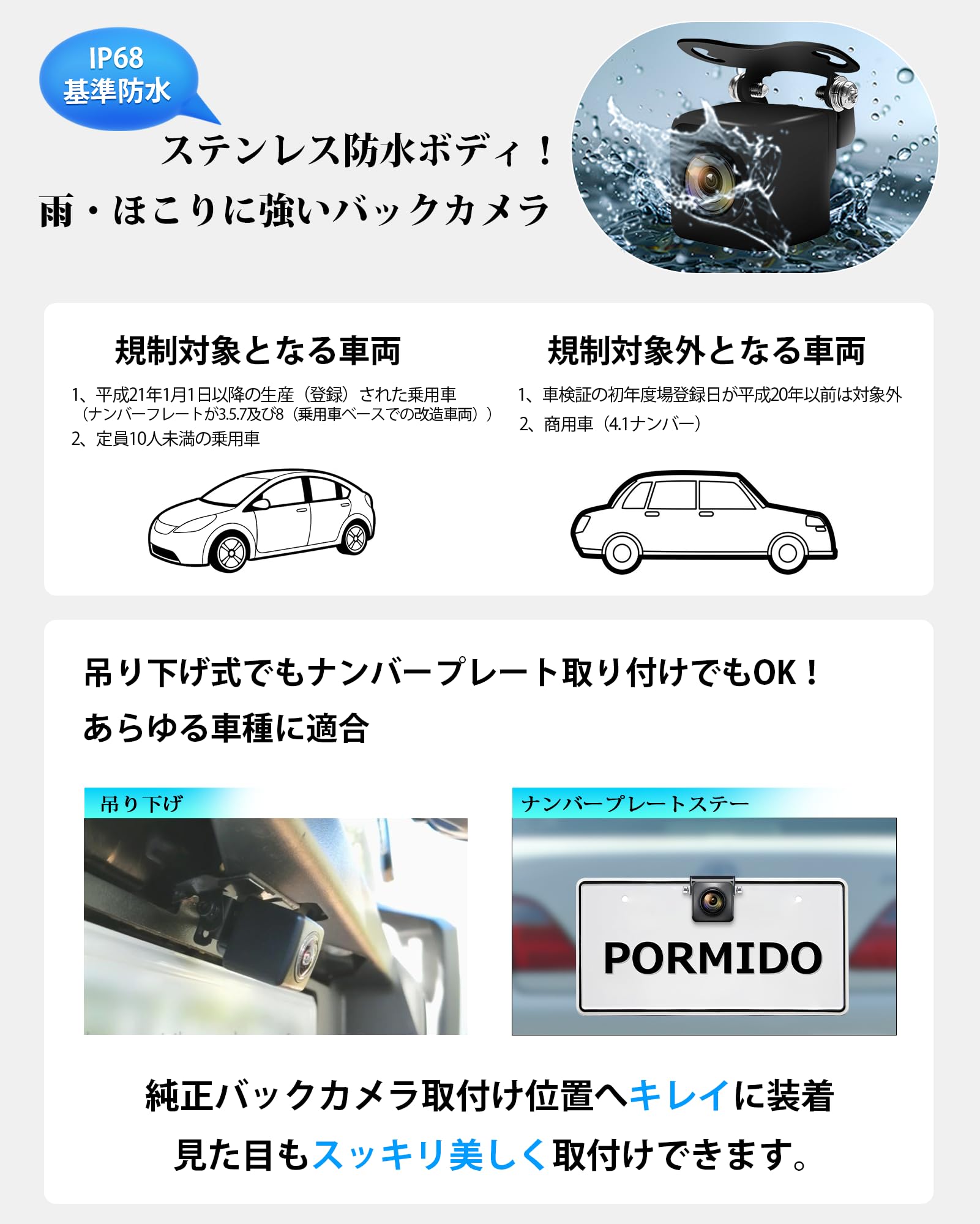 Amazon.co.jp: 【公式】PORMIDOAUTO 【2025年最新AHD 1080P&30Fps