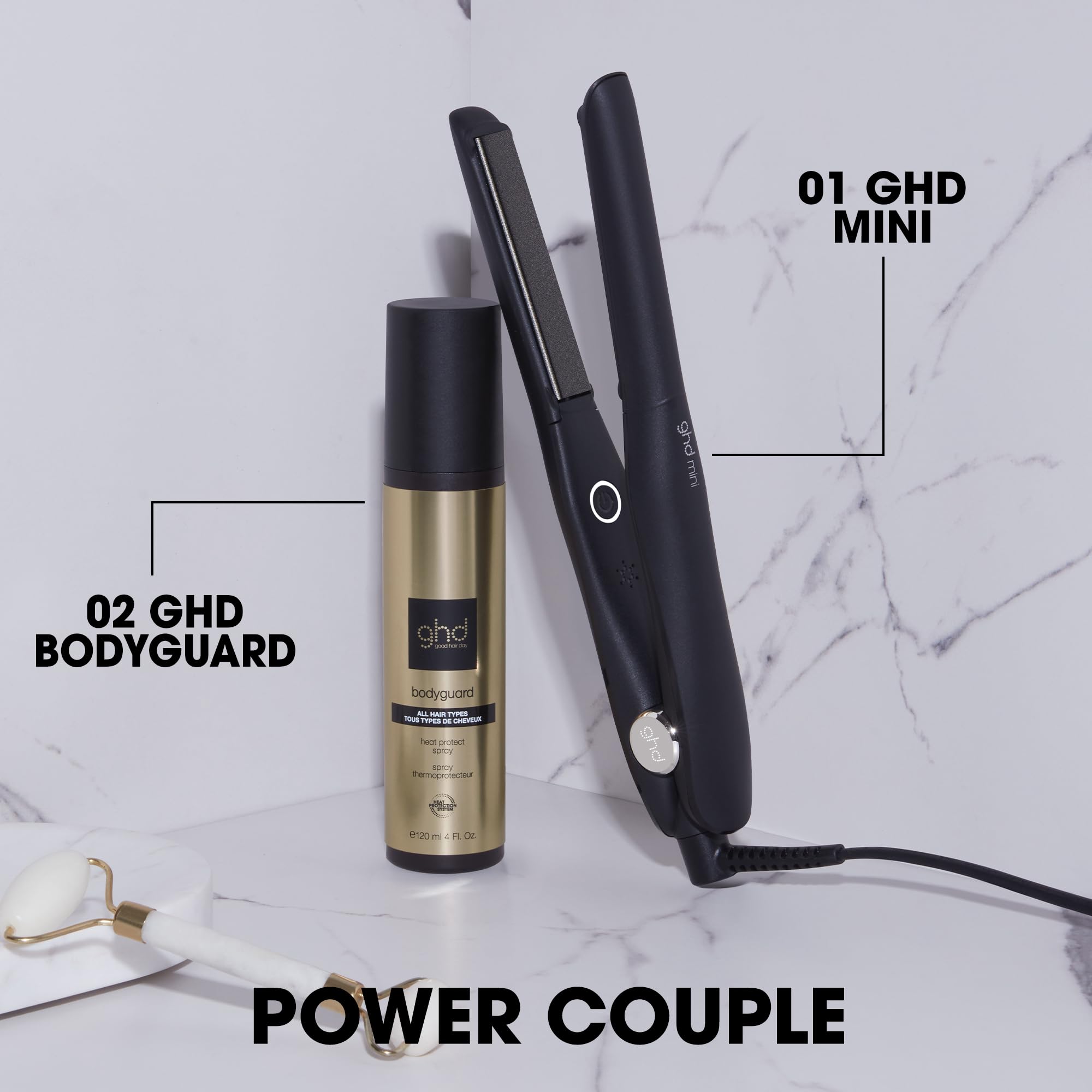 ghd mini Glätteisen für kurze Haare: Mini Glätteisen mit 15mm schmalen Platten, auch für Ponypartie, präzise Styles und Anti Frizz Finish, ohne extreme Hitzeschäden