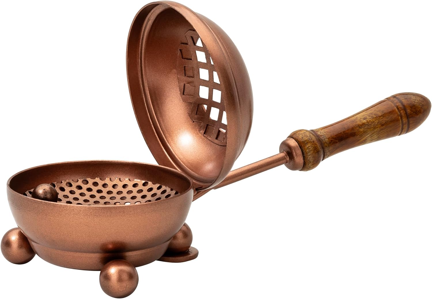 Handmade Coppertone Iron Incense PAN – 3.15 Inches Diameter, Copper Finish Burner for Charcoal & Resin Incense, Artisan Craftsmanship from India