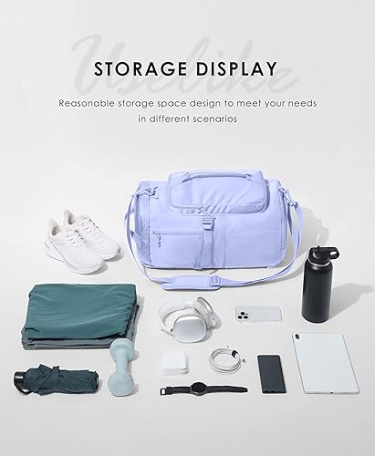 Miniatura 5 de Bolsa de gimnasio para mujer con compartimento para zapatos y bolsillo húmedo, mochila convertible para gimnasio, bolsa de entrenamiento