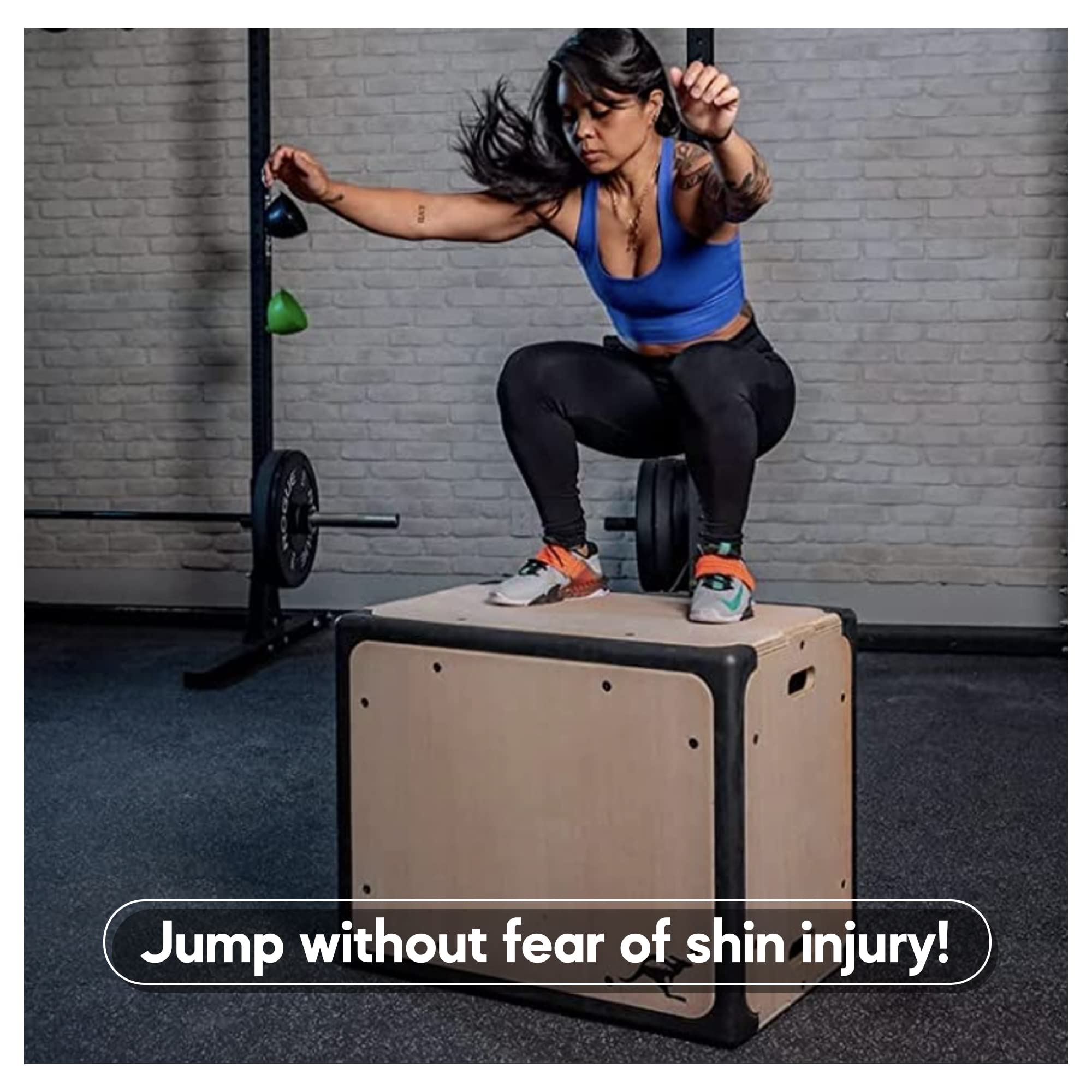 ABMAT Plyometric Box 3 in 1 Protective Foam and Non Slip Wood plyo Box for Jump Training and Conditioning, Protect Your Shins from Injury!