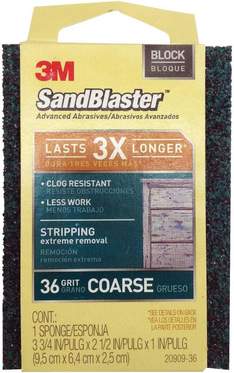 3M SandBlaster Paint Stripping Sanding Sponges, 36/Coarse Grit,