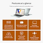 ASUS Vivobook Go 15 Mince & Ordinateur portable léger, 15.6” Complet HD Affichage, AMD Ryzen 5 7520U Processeur, 16GB RAM, 1T SSD, Windows 11 Chez moi, Green Gray, E1504FA-AS53-CA