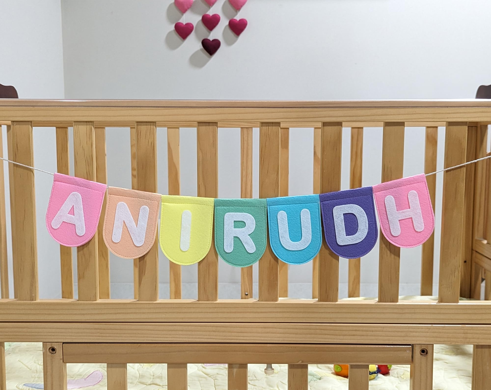 - Personalized Pastel Name Garland Bunting, Baby Toddler Teen Custom Birthday Gift, Cute Kids Room Decor, Customized Gifts (Pastel Rainbow), 10 cm