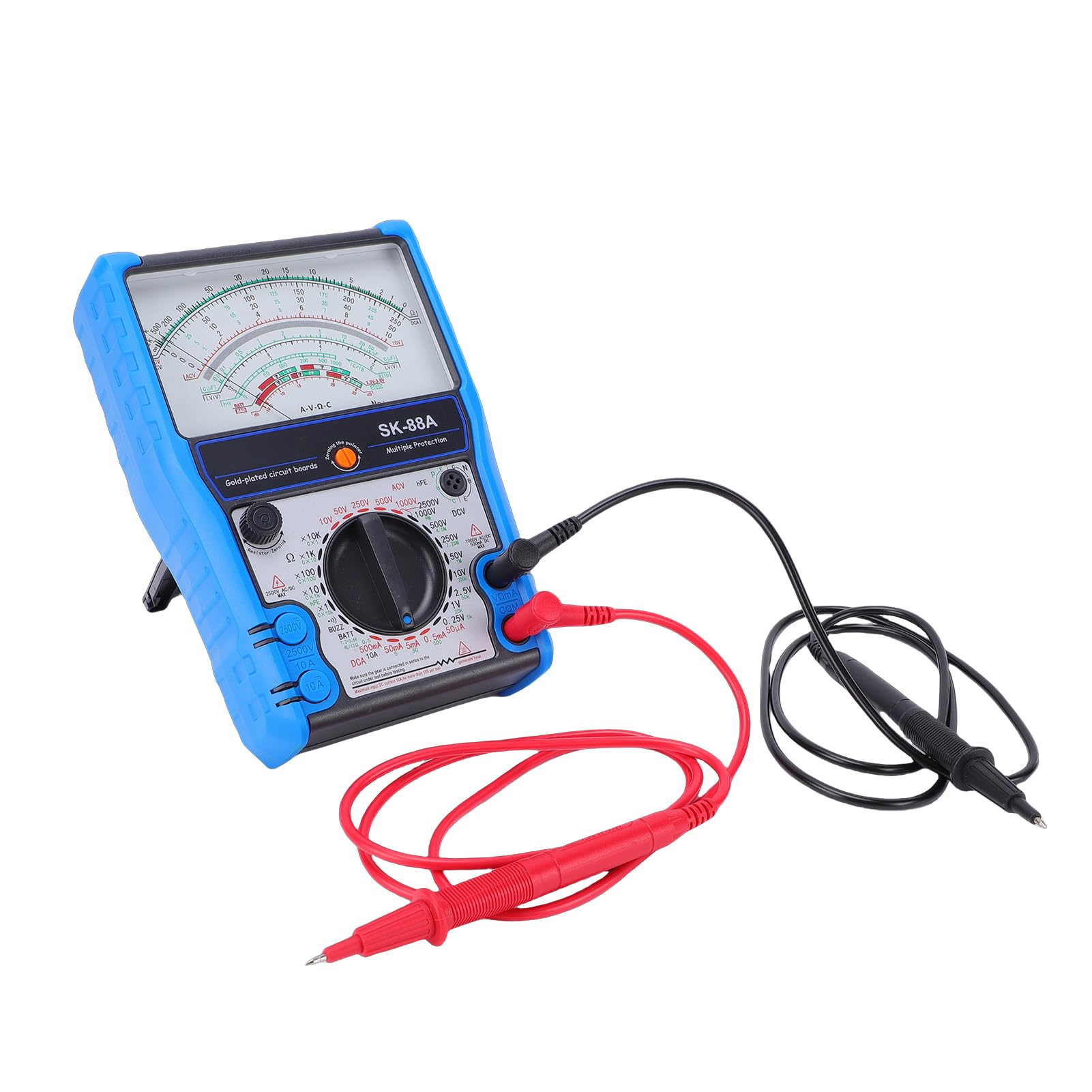 Multimetro Analogico Tester Analogico con Supporto Magnetico - Misuratore Ad Ago per Test di Tensione - Adatto per la Manutenzione della proprietà (SK-88A)