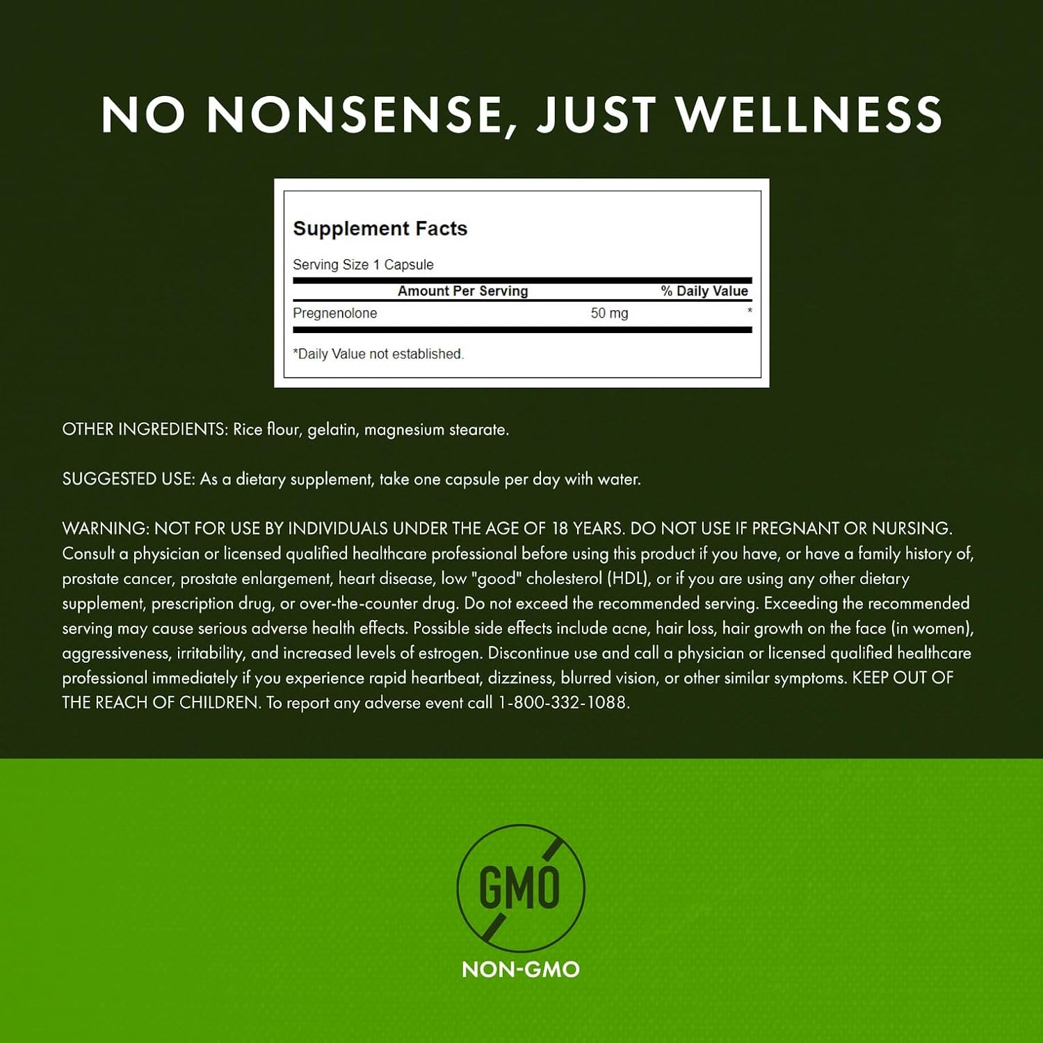 Swanson Pregnenolone - Super Strength 50 mg 60 Caps (3 Pack)