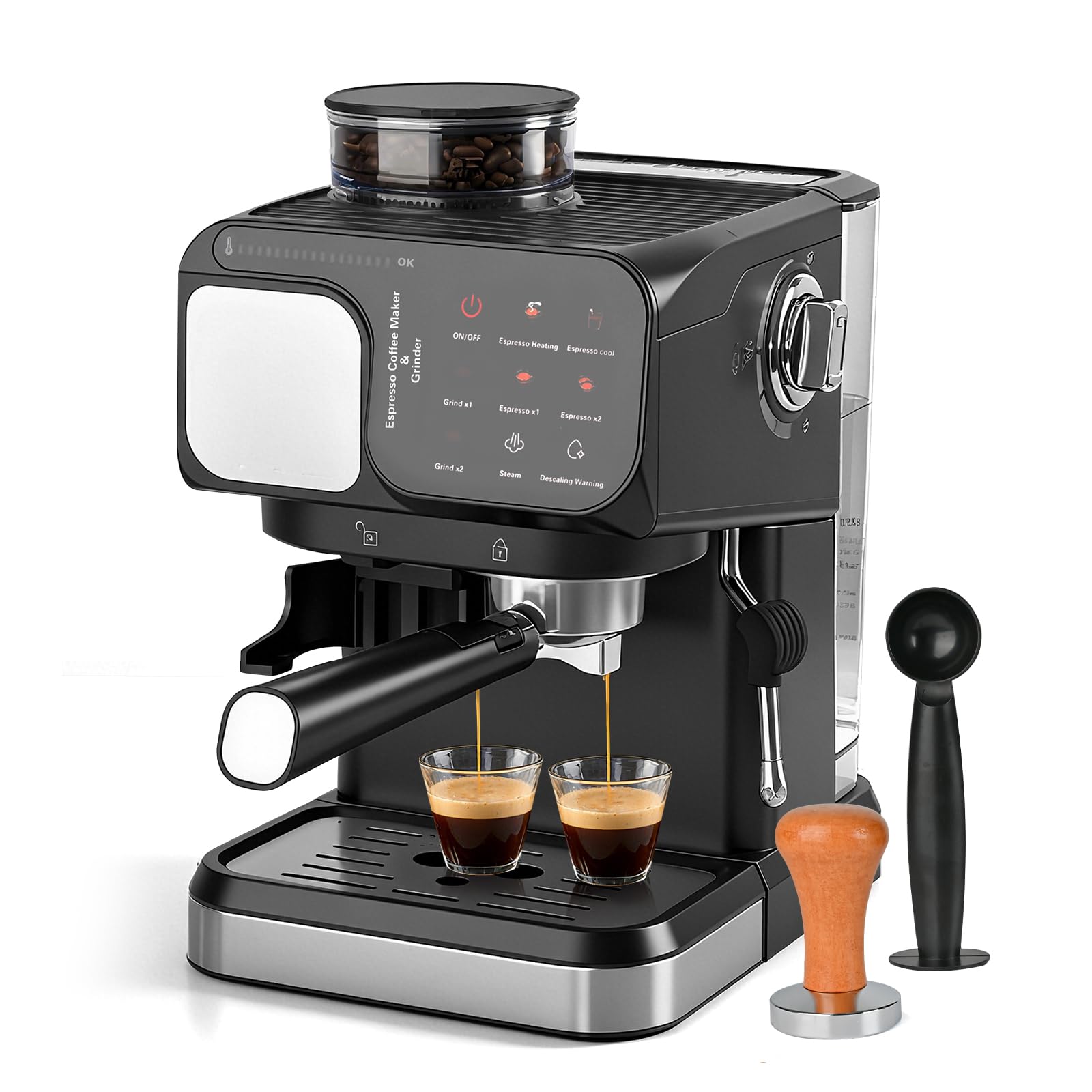 Espresso Machine Professional Home Espresso Maker Espresso Coffee Fast Heating for Cappuccino/Latte Coffee Machine for Home, Office for Latte Cappuccino-Black