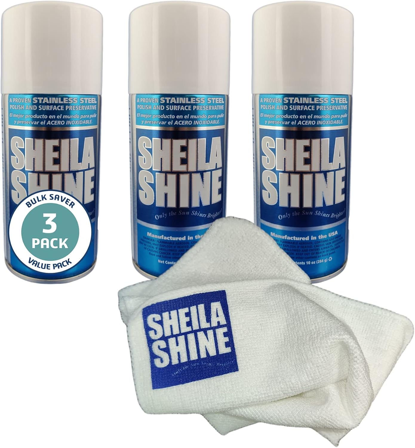 Sheila Shine Stainless Steel Cleaner and Cloth Microfiber